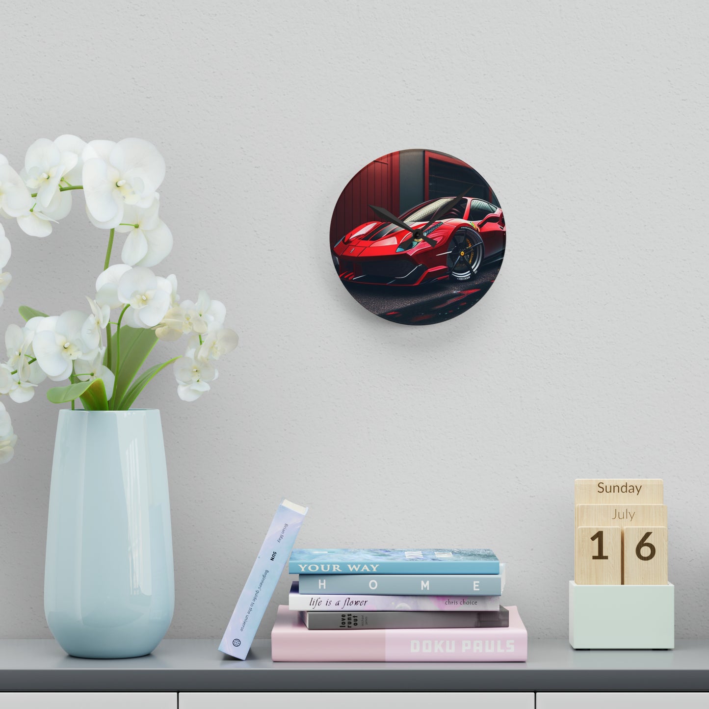 Acrylic Wall Clock Ferrari Hyper 1