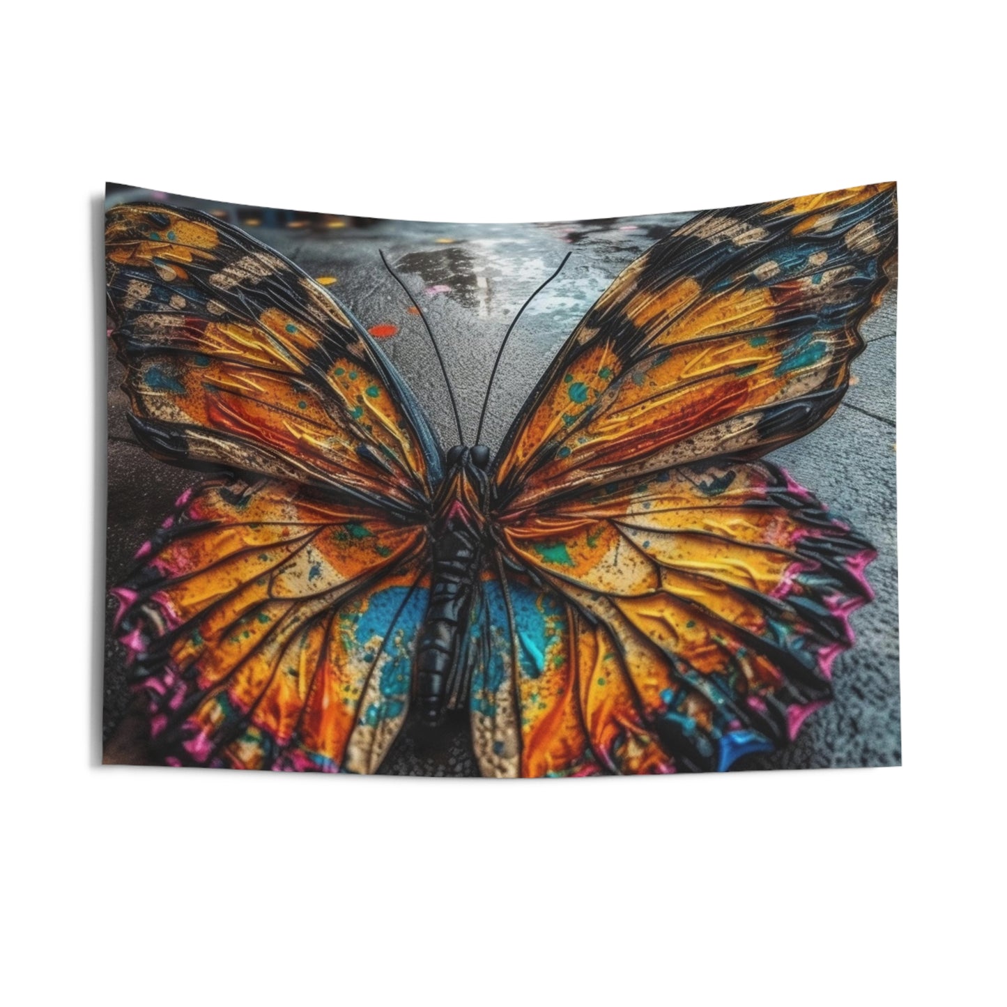 Indoor Wall Tapestries Liquid Street Butterfly 1