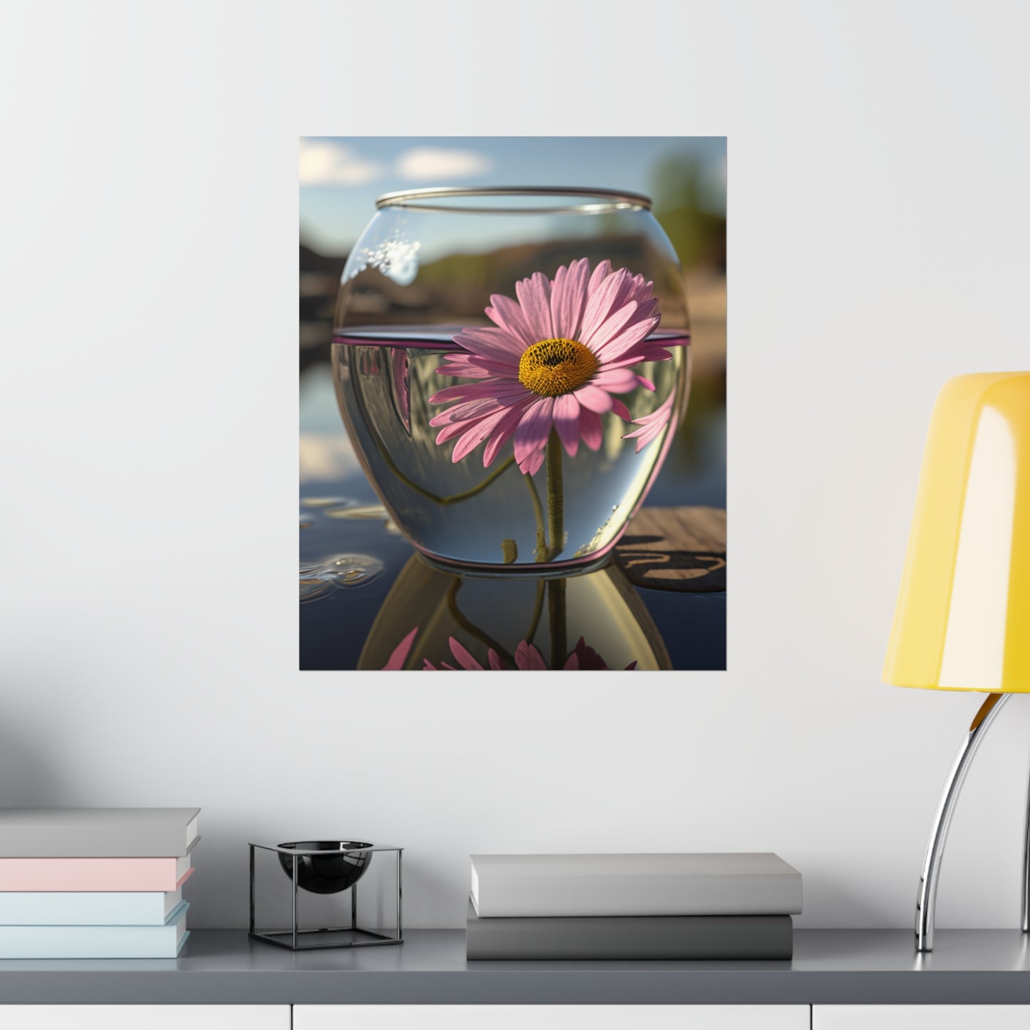 Premium Matte Vertical Posters Daisy in a vase 1