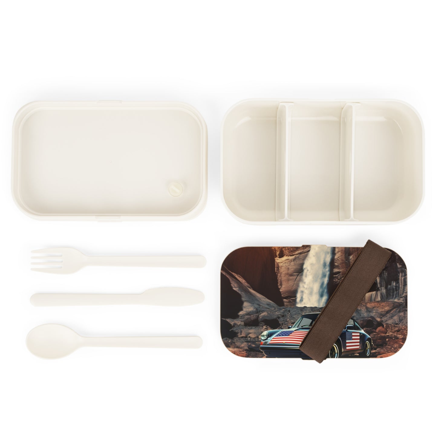 Bento Lunch Box American Flag Porsche Abstract 2