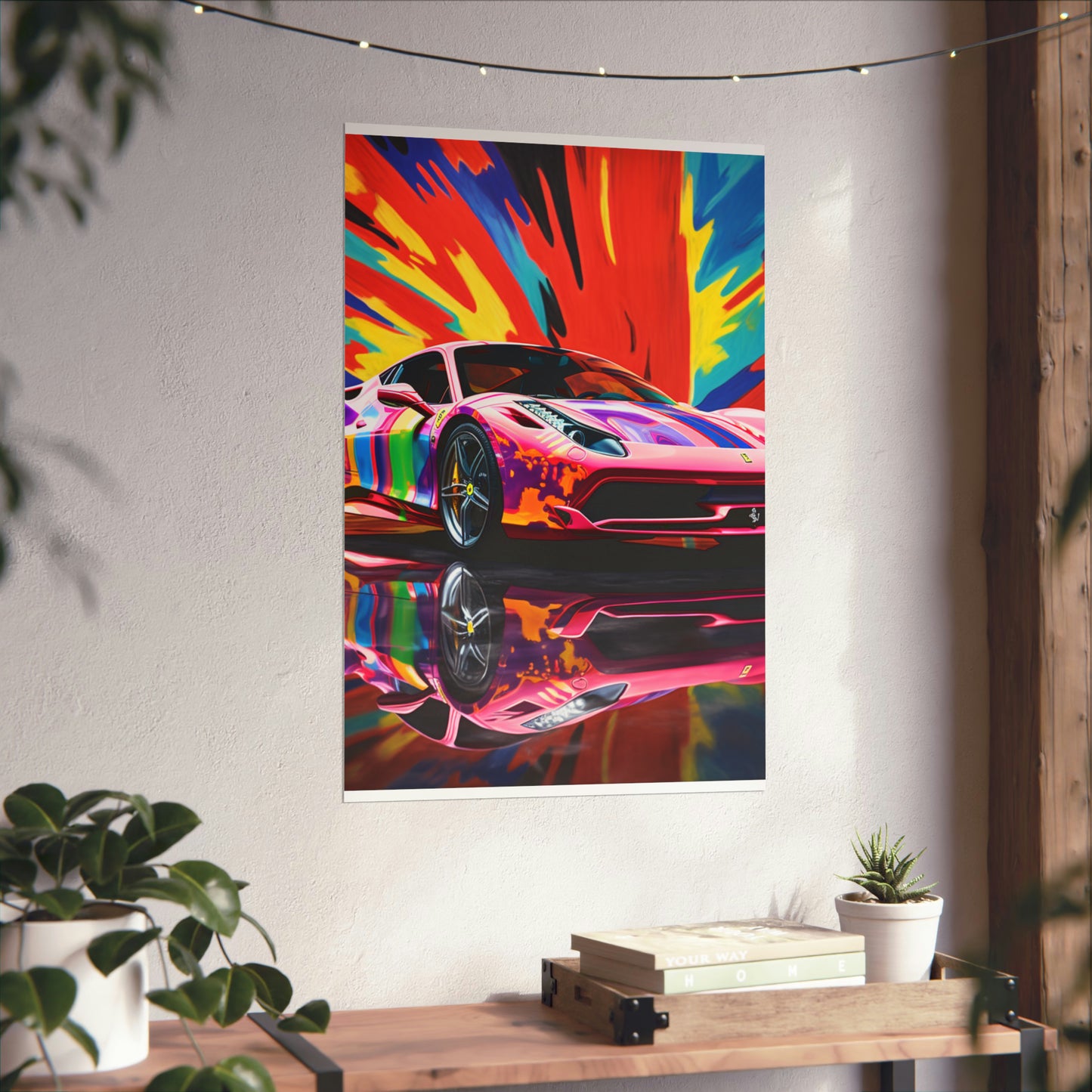 Premium Matte Vertical Posters Hyper Colorfull Ferrari 3