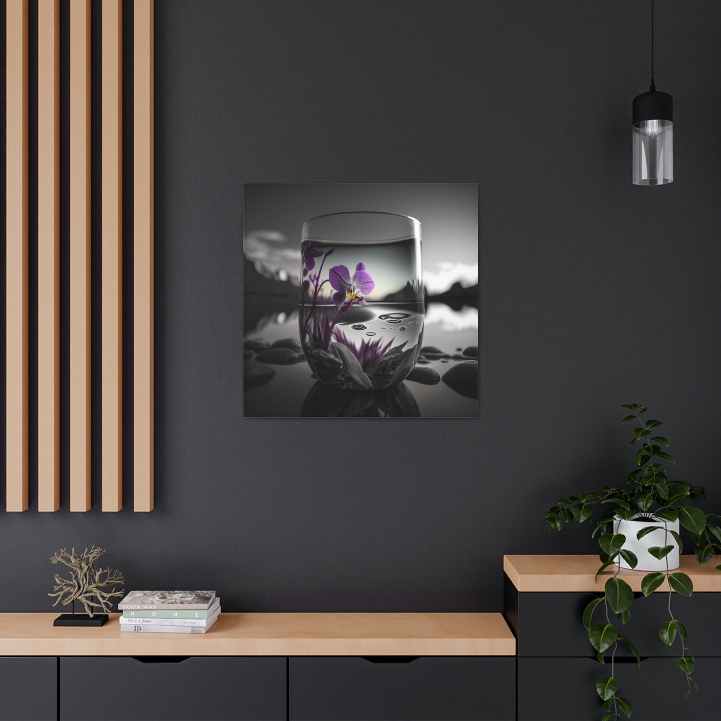 Canvas Gallery Wraps Purple Orchid Glass vase 2