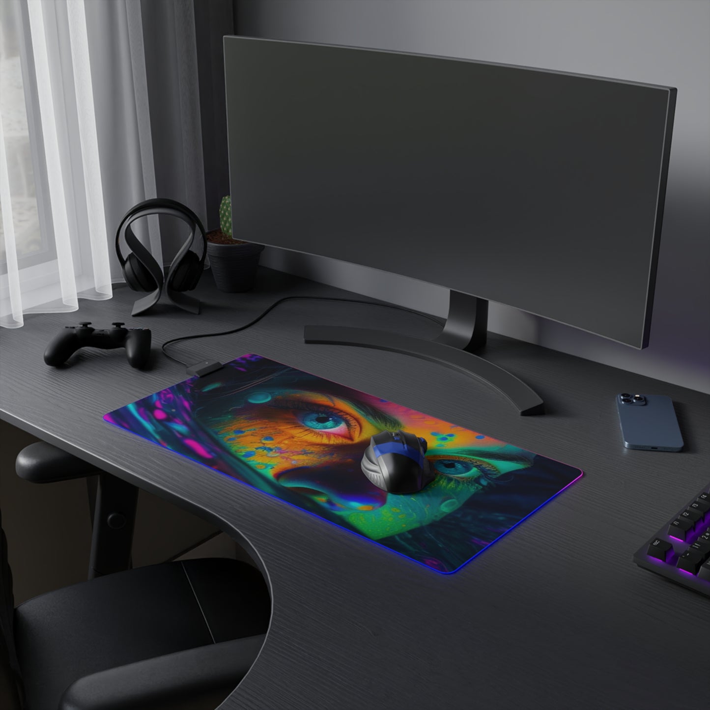 LED Gaming Mouse Pad Florescent Glow 3