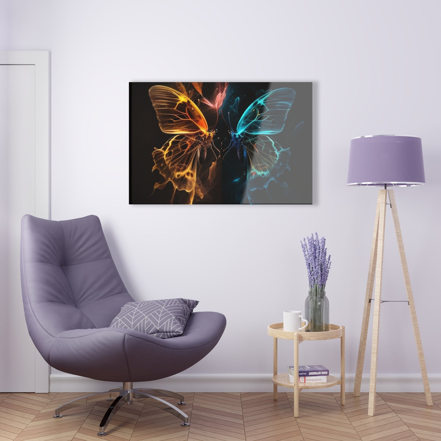 Acrylic Prints Kiss Neon Butterfly 4