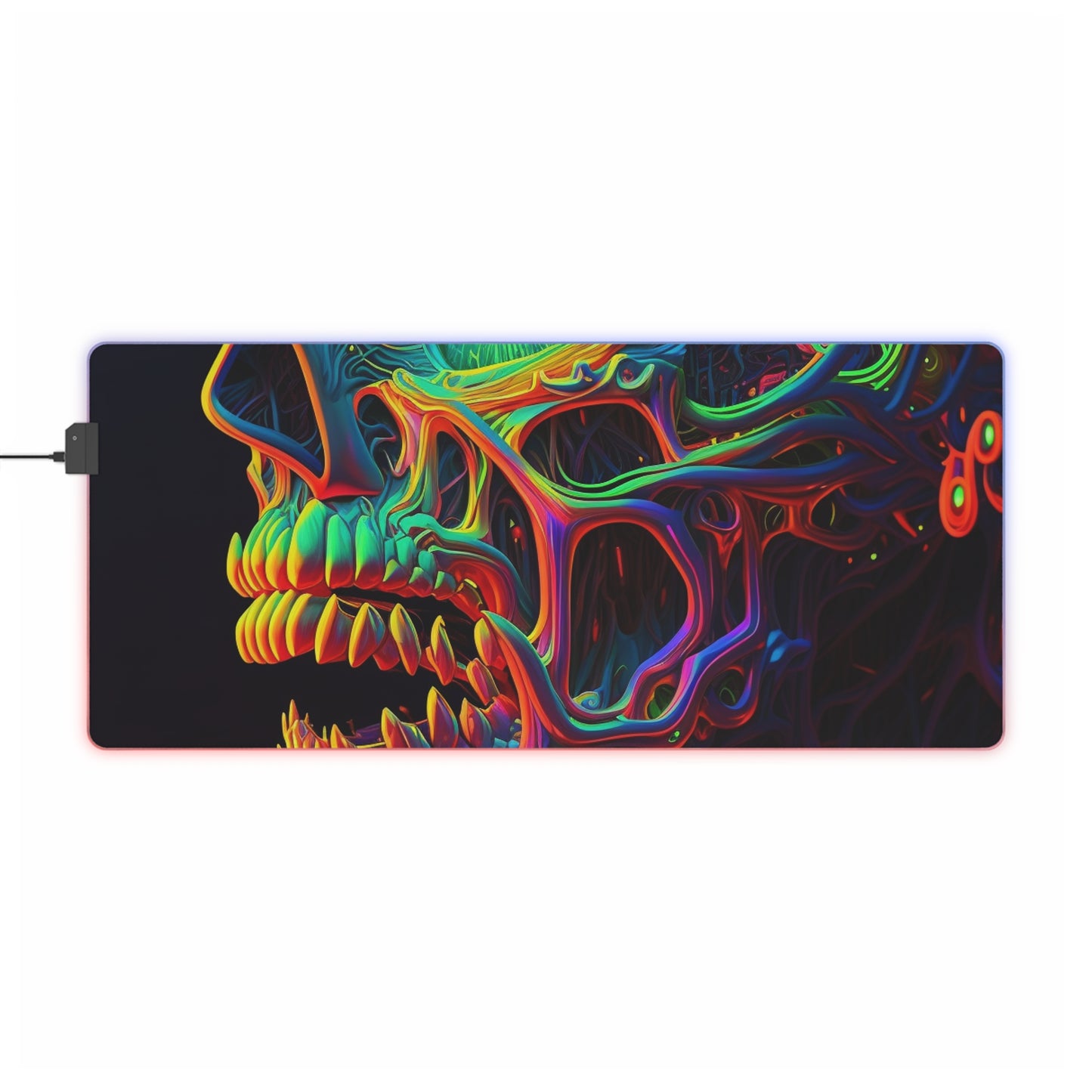 LED Gaming Mouse Pad Florescent Skull Death 1