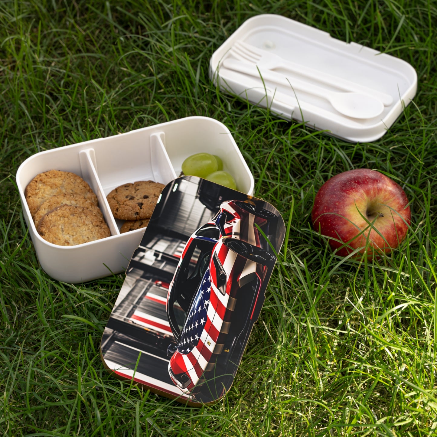 Bento Lunch Box American Flag Farrari 3