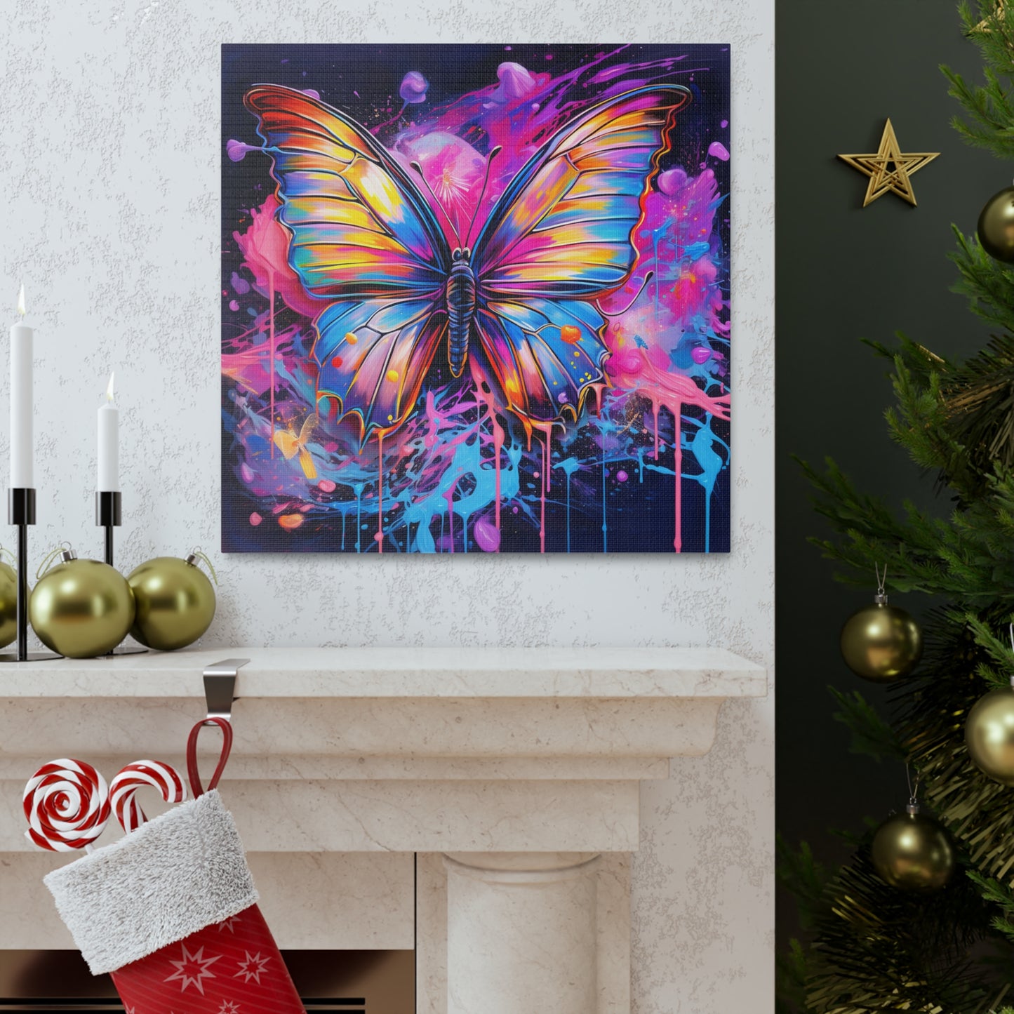 Canvas Gallery Wraps Pink Butterfly Flair 3