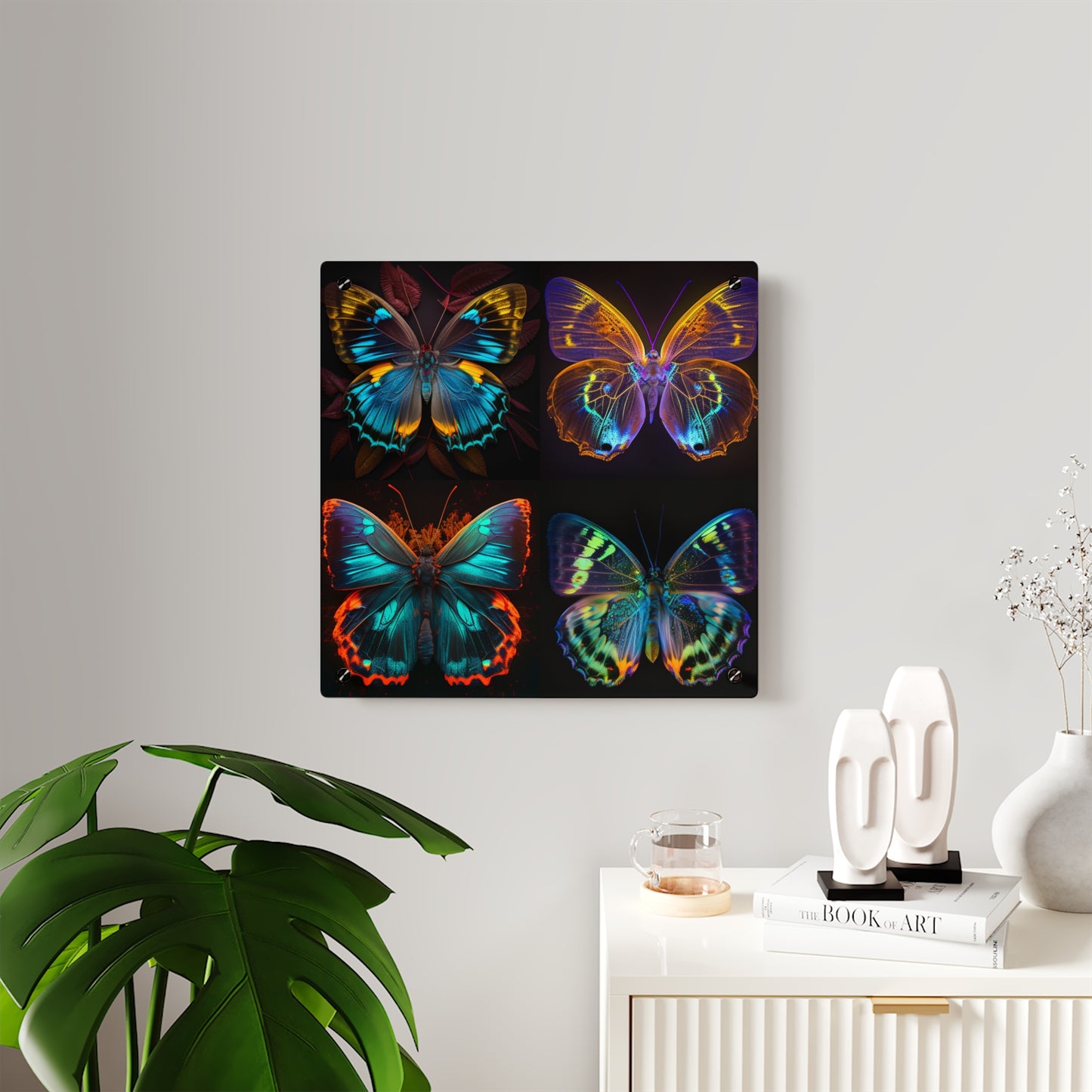 Acrylic Wall Art Panels Neon Butterfly Flair 5