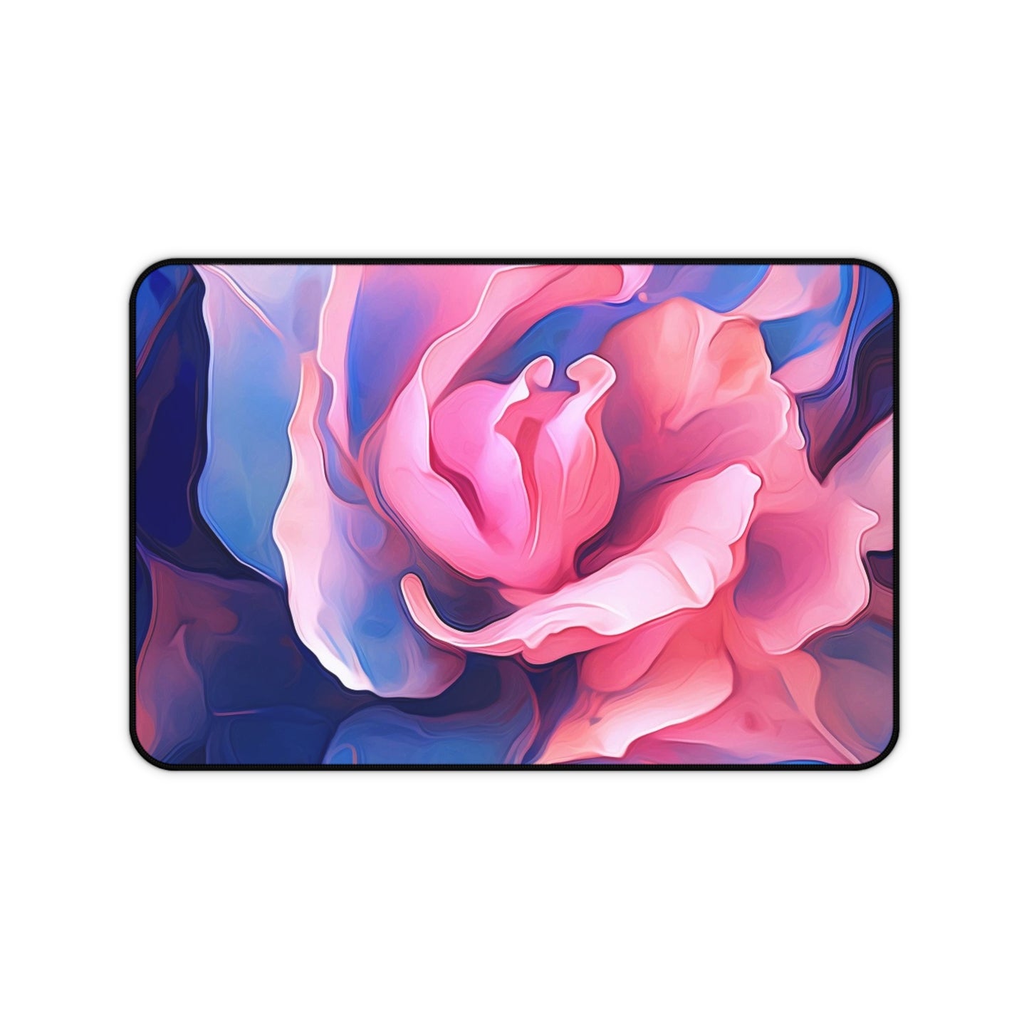 Desk Mat Pink & Blue Tulip Rose 1