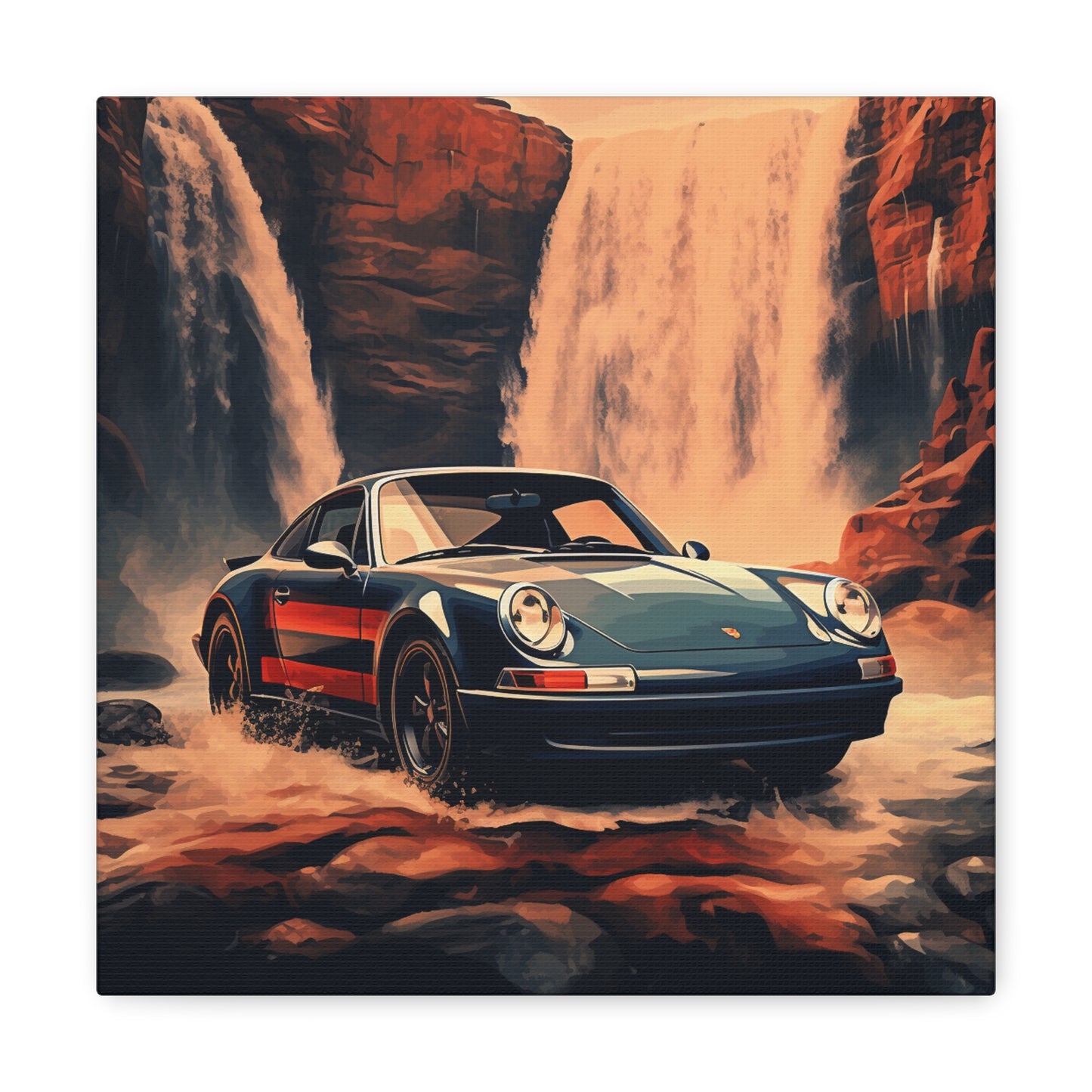 Canvas Gallery Wraps American Flag Porsche Abstract 3