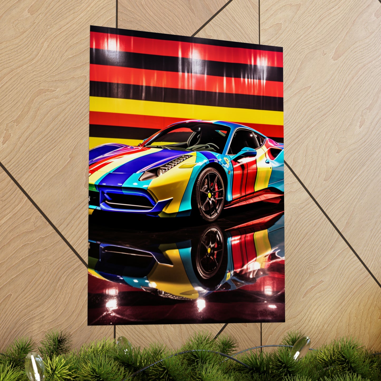 Premium Matte Vertical Posters Hyper Colorfull Ferrari 2