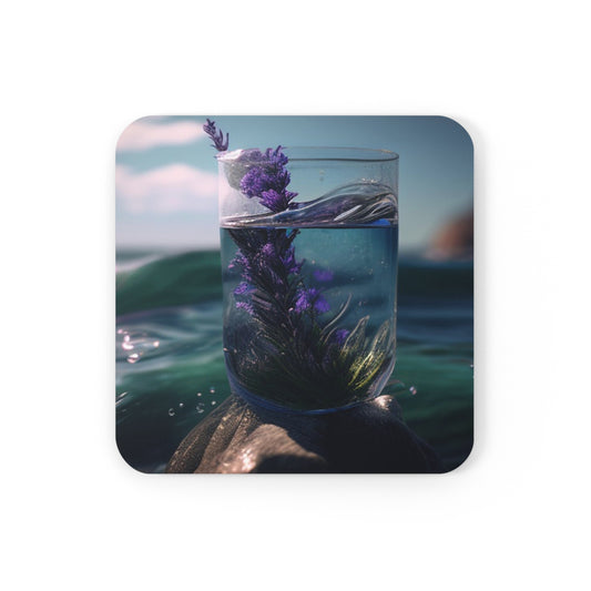 Corkwood Coaster Set Lavender in a vase 2