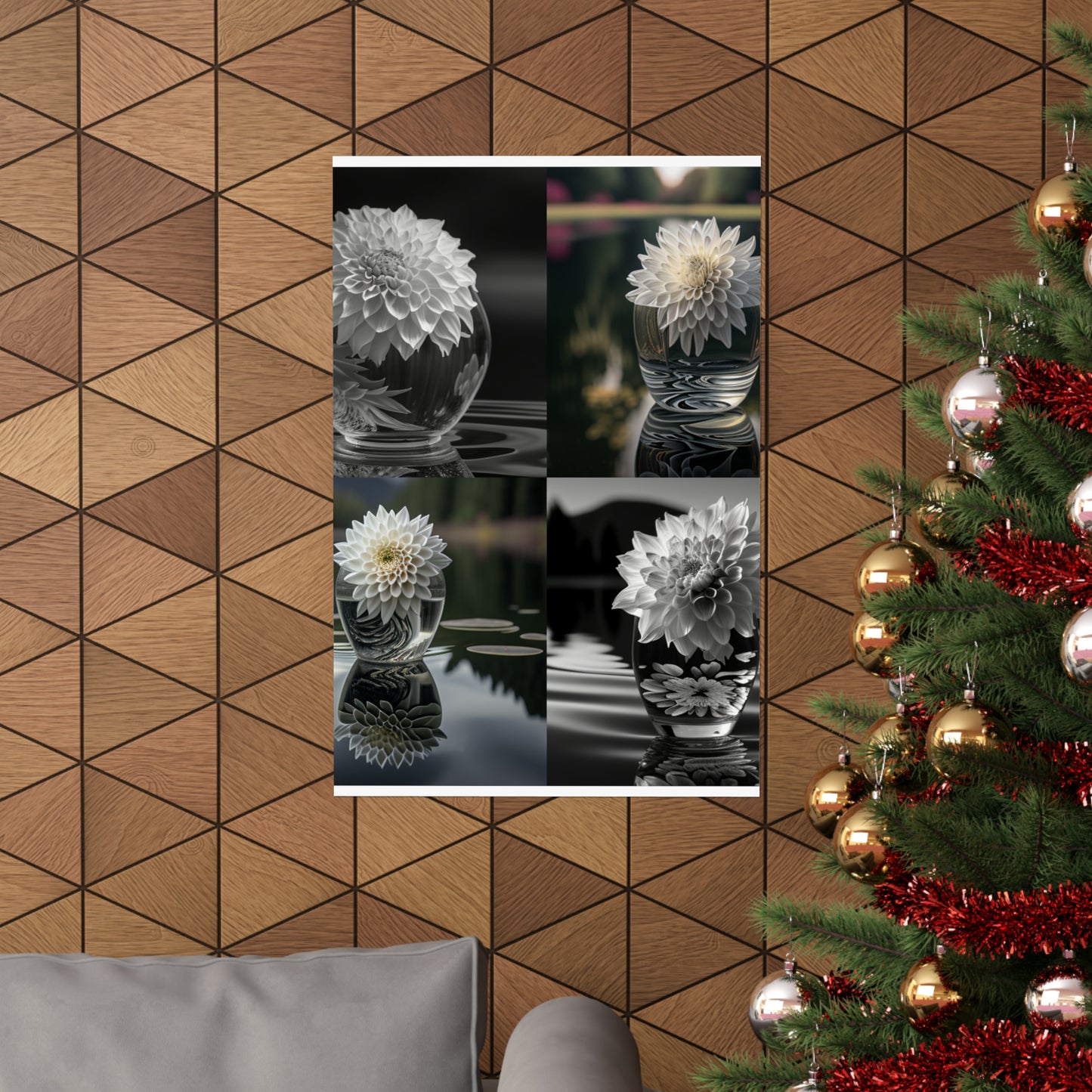 Premium Matte Vertical Posters White Dahlia 5