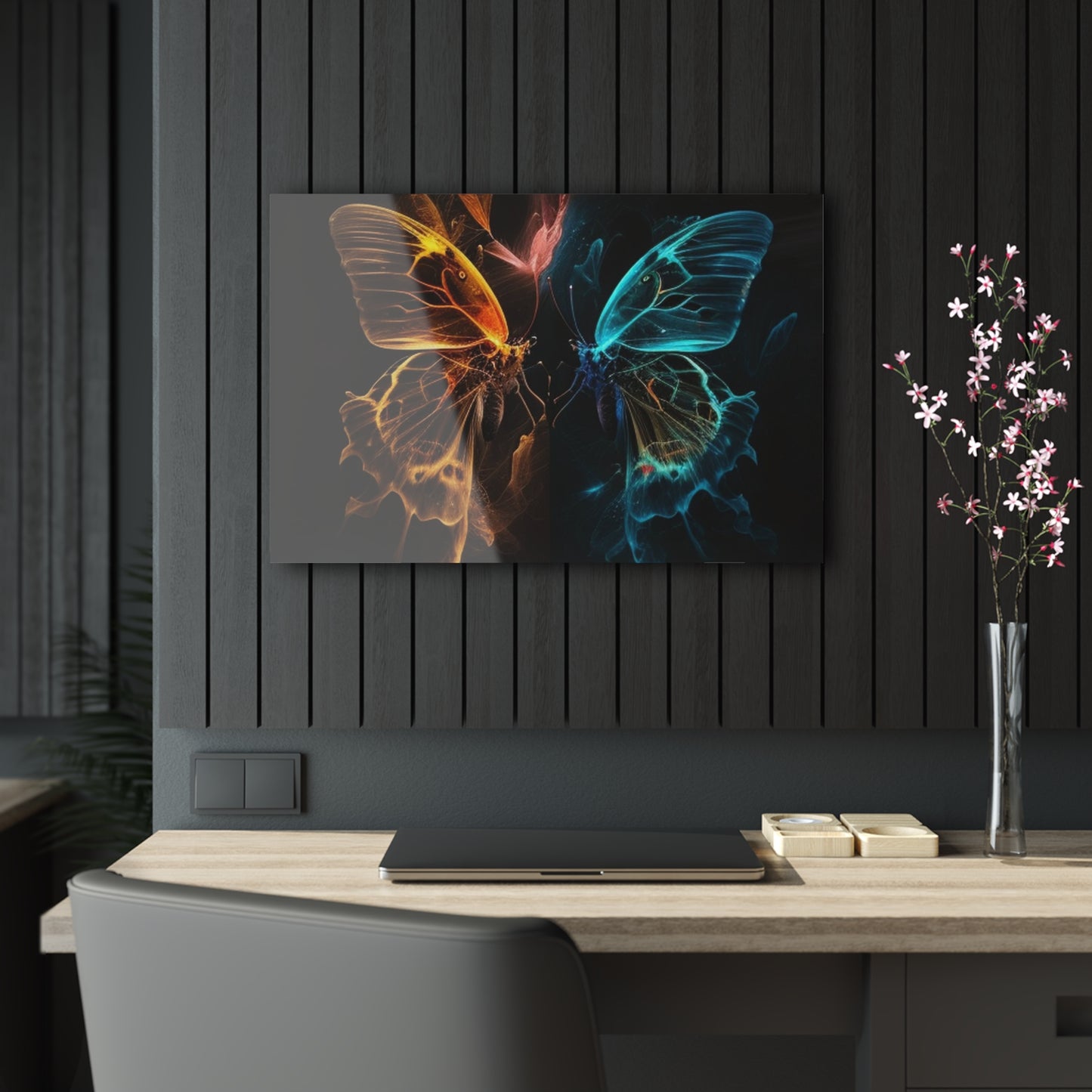 Acrylic Prints Kiss Neon Butterfly 4