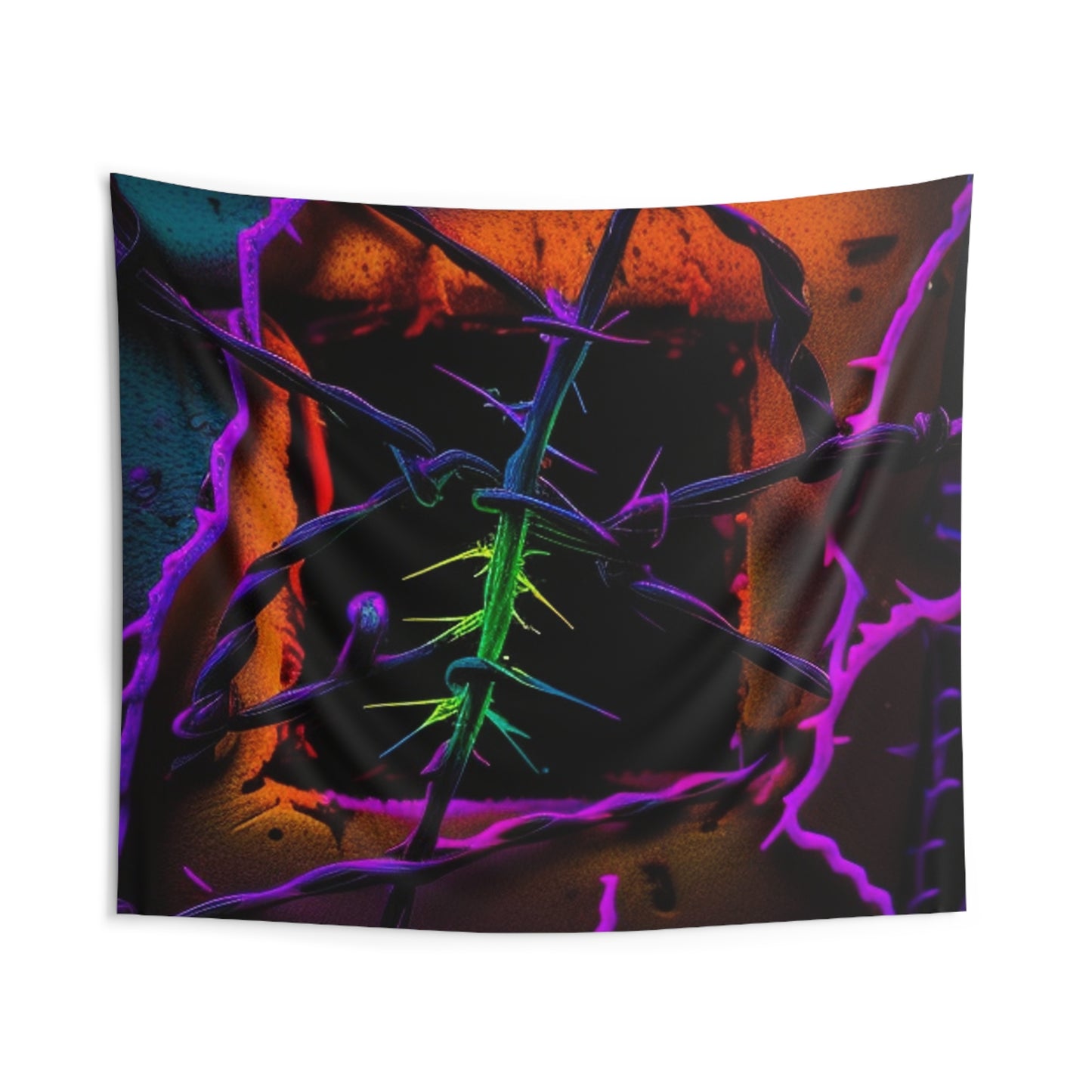 Indoor Wall Tapestries Macro Neon Barbs 1