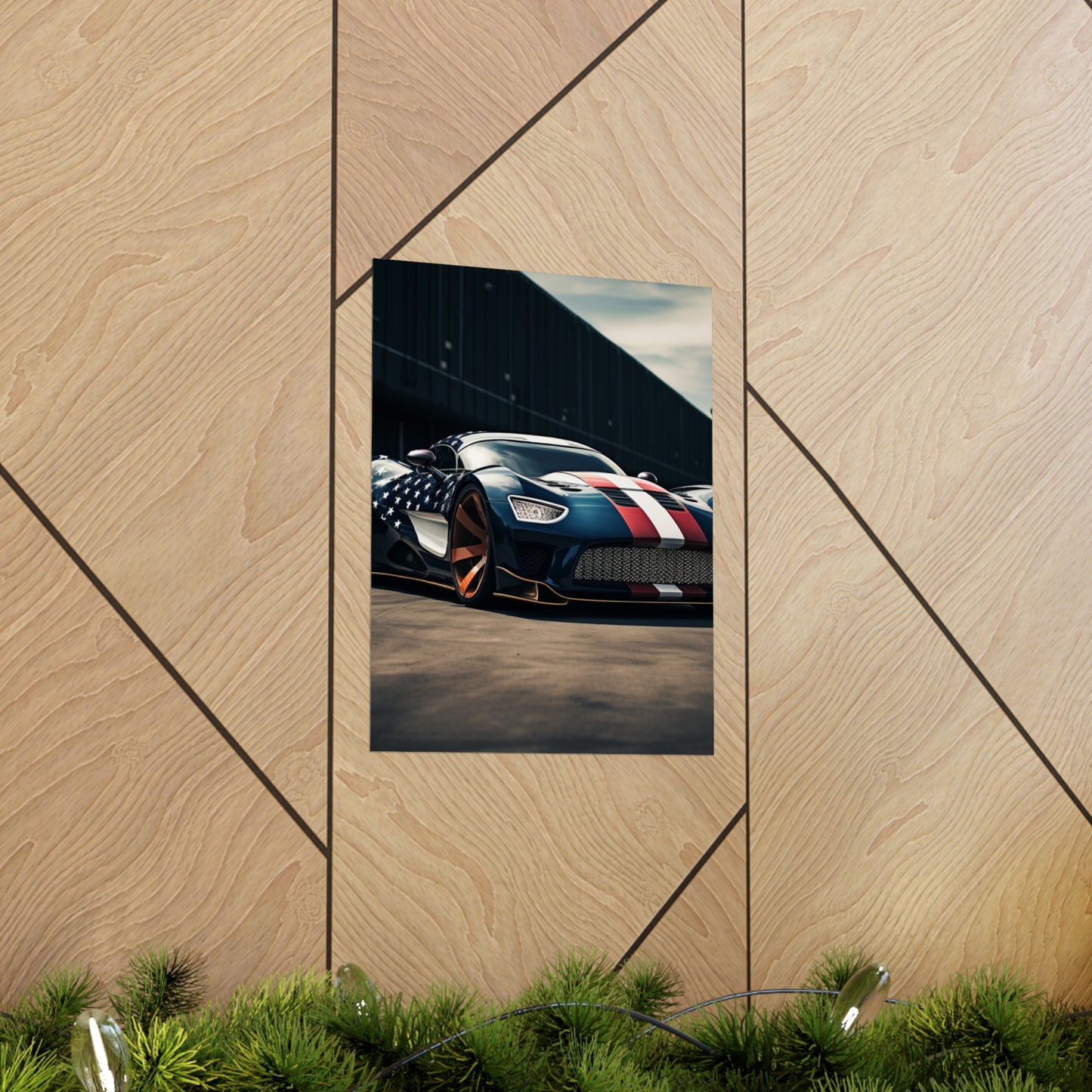 Premium Matte Vertical Posters Bugatti Flag American 2