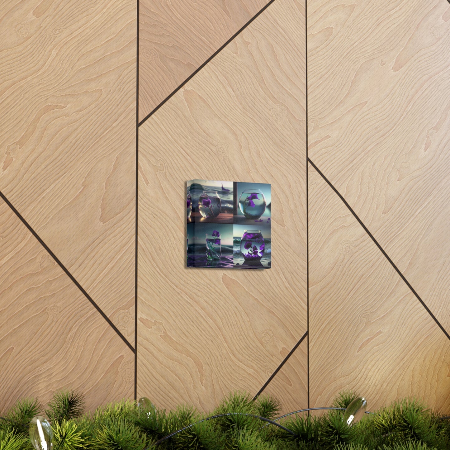 Canvas Gallery Wraps Purple Sweet pea in a vase 5