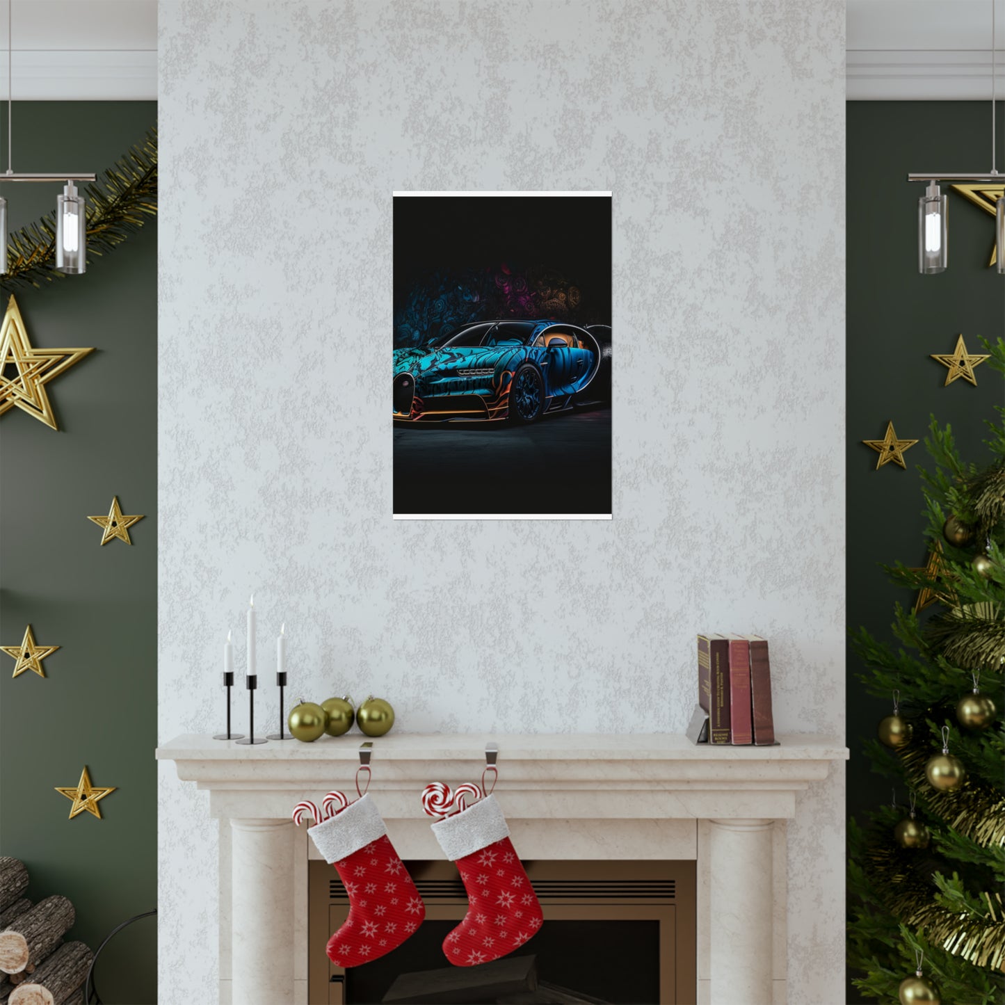 Premium Matte Vertical Posters Bugatti Blue 3