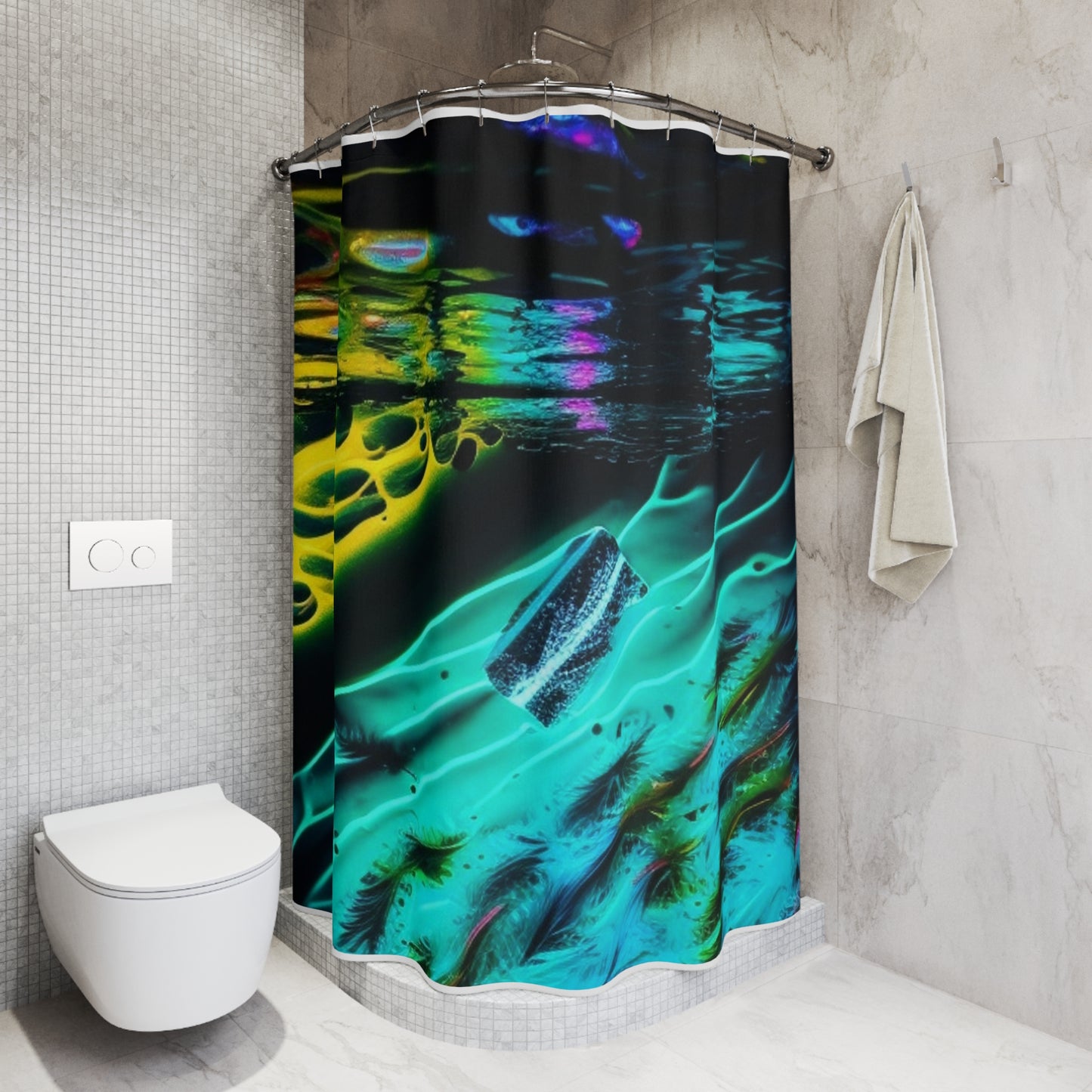 Polyester Shower Curtain Florescent Glow 2