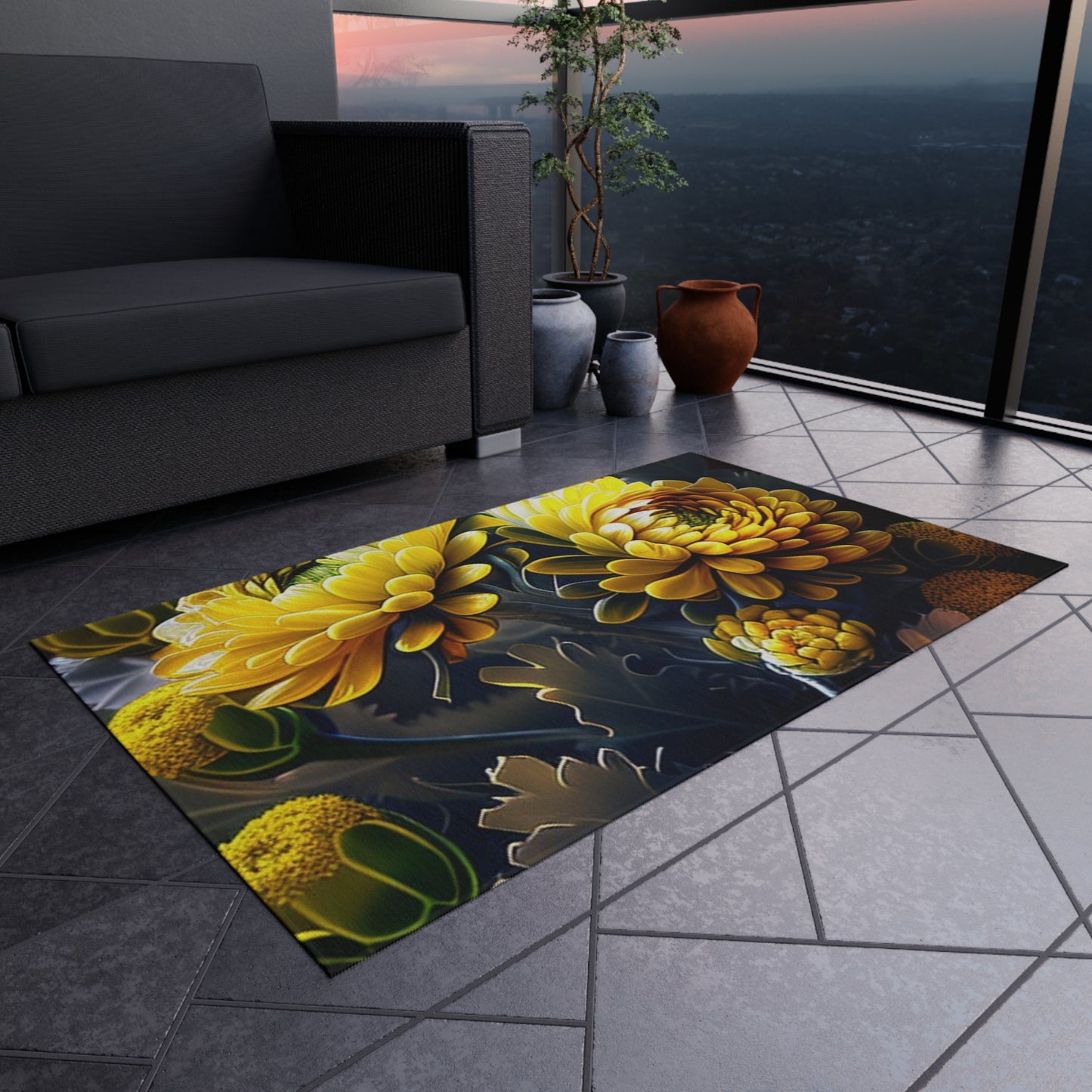 Outdoor Rug  Yellow Hermosas Flores Amarillas 3