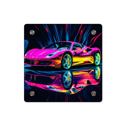 Acrylic Wall Art Panels Pink Macro Ferrari 3