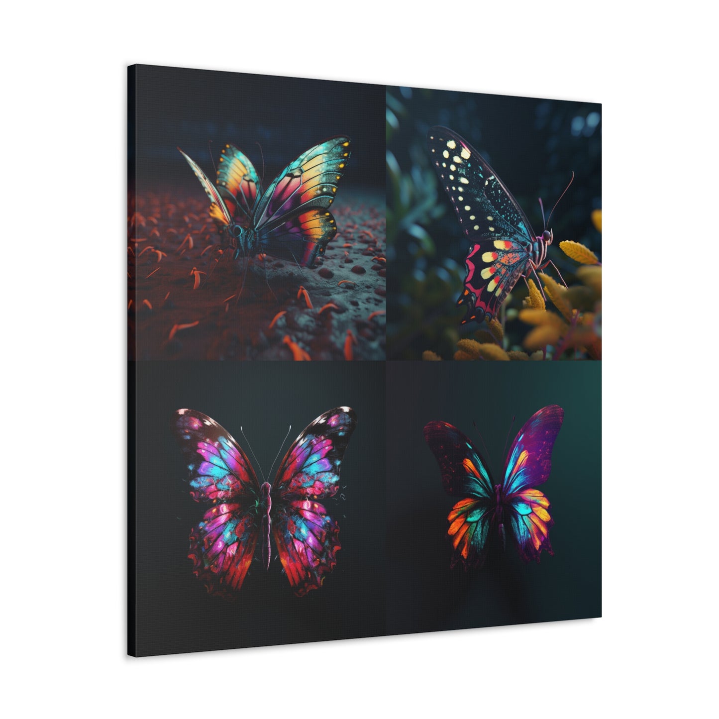 Canvas Gallery Wraps Hyper Colorful Butterfly Macro 5