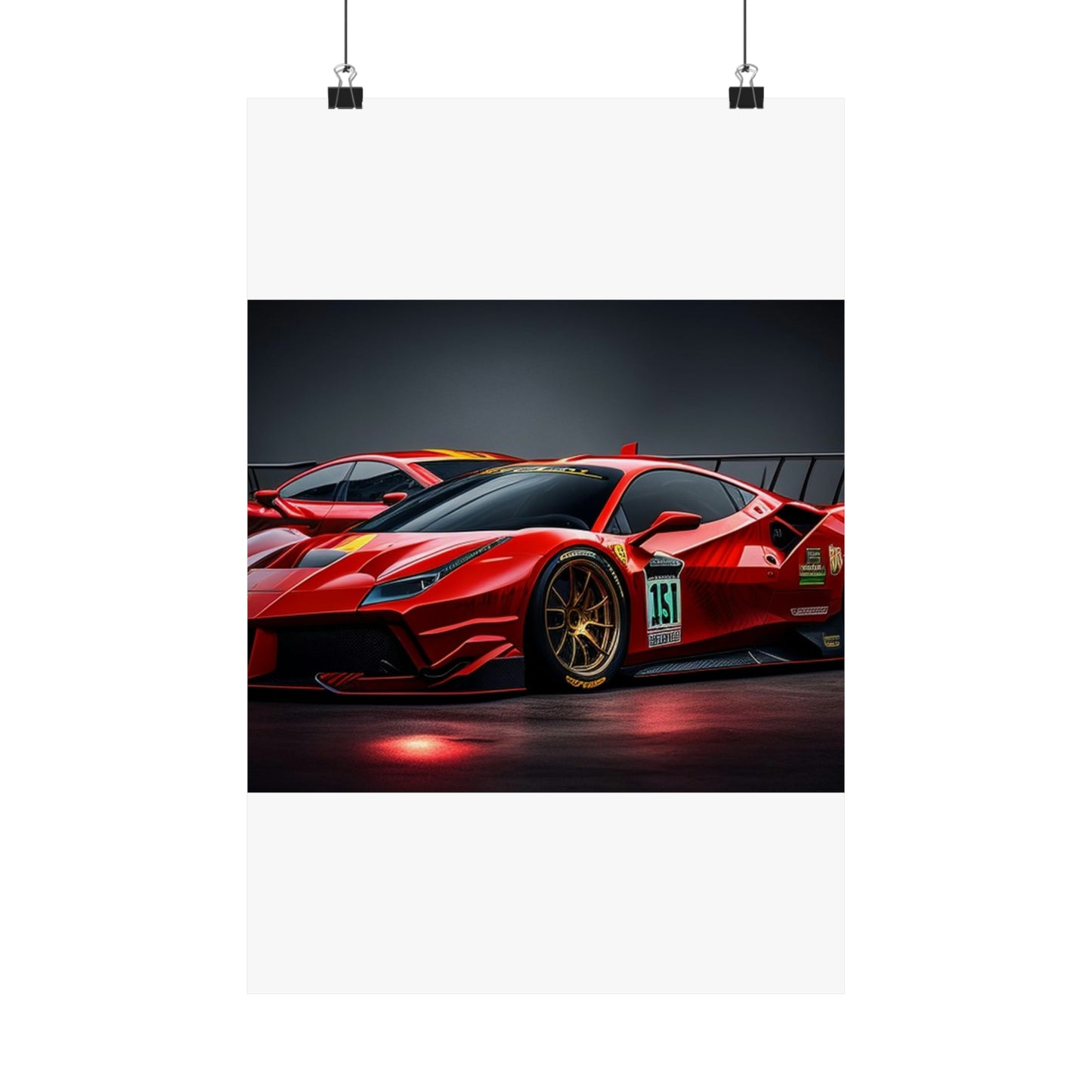 Premium Matte Vertical Posters Ferrari Red 2