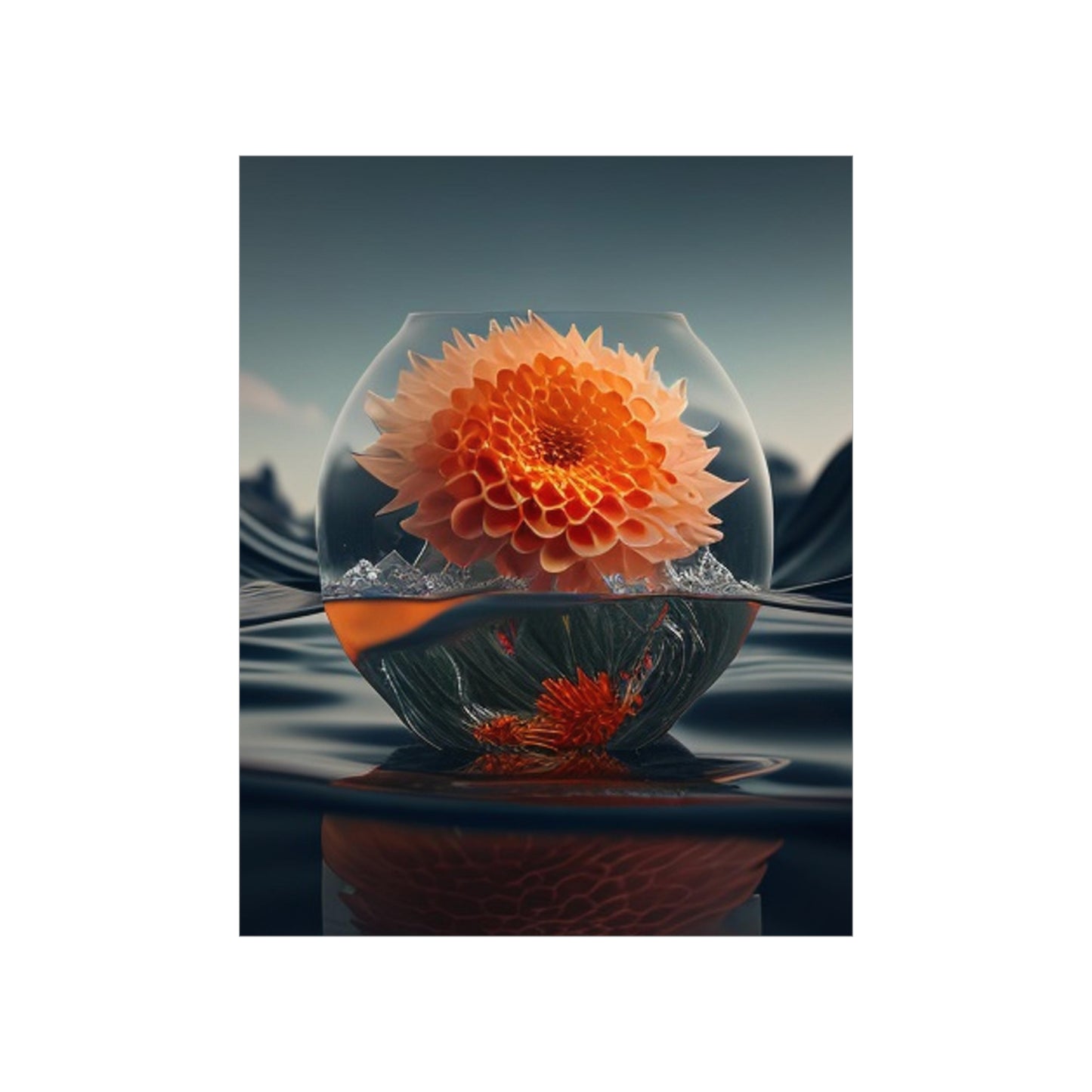 Premium Matte Vertical Posters Dahlia Orange 3