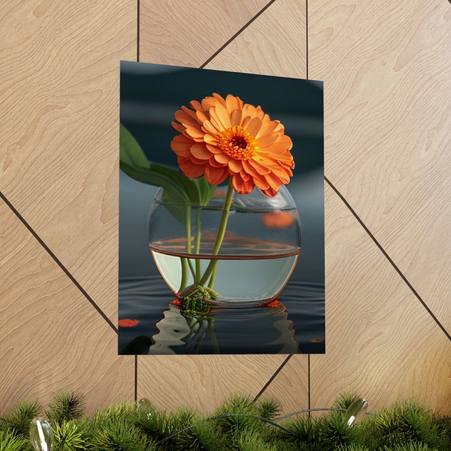 Premium Matte Vertical Posters Orange Zinnia 2