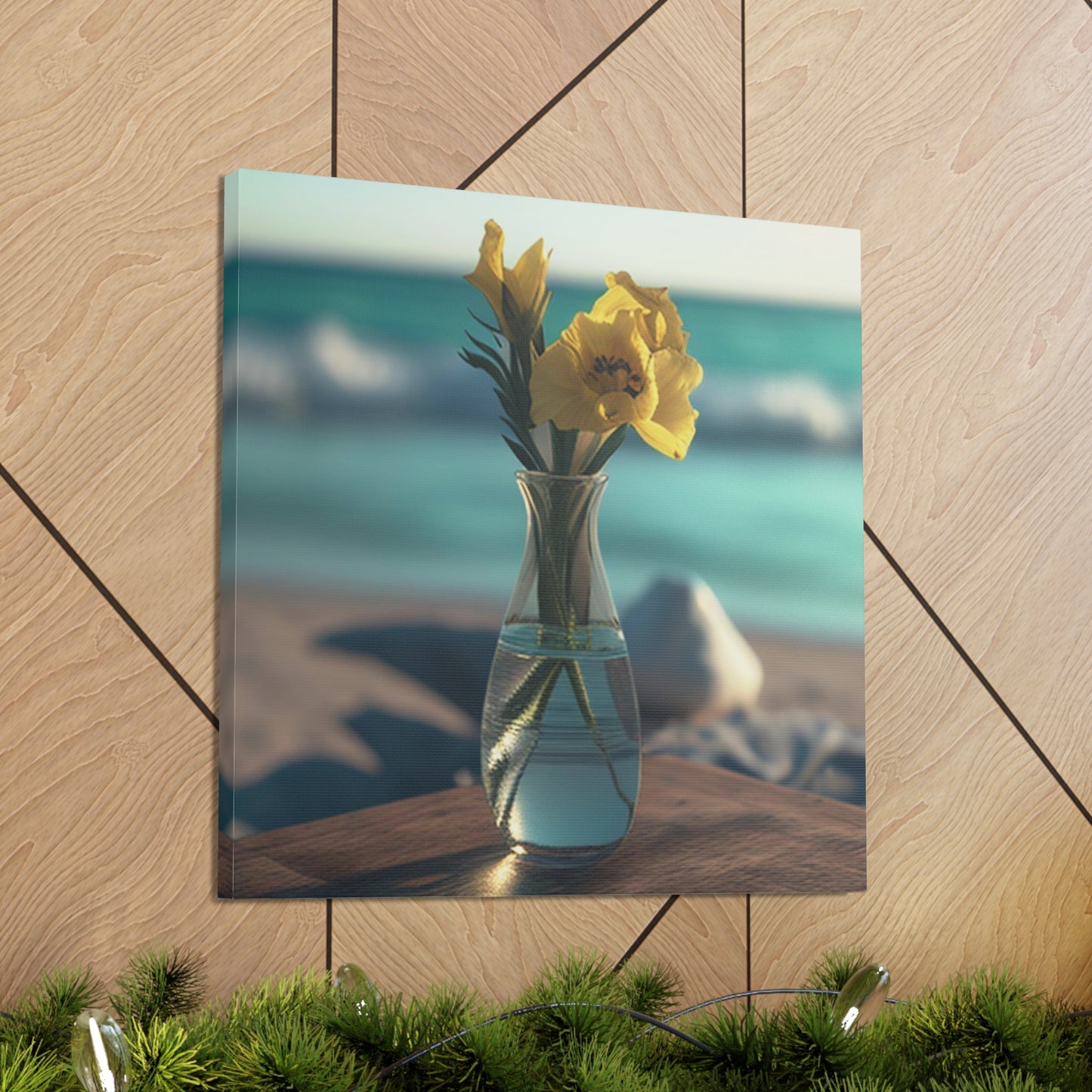 Canvas Gallery Wraps Yellow Gladiolus glass 4