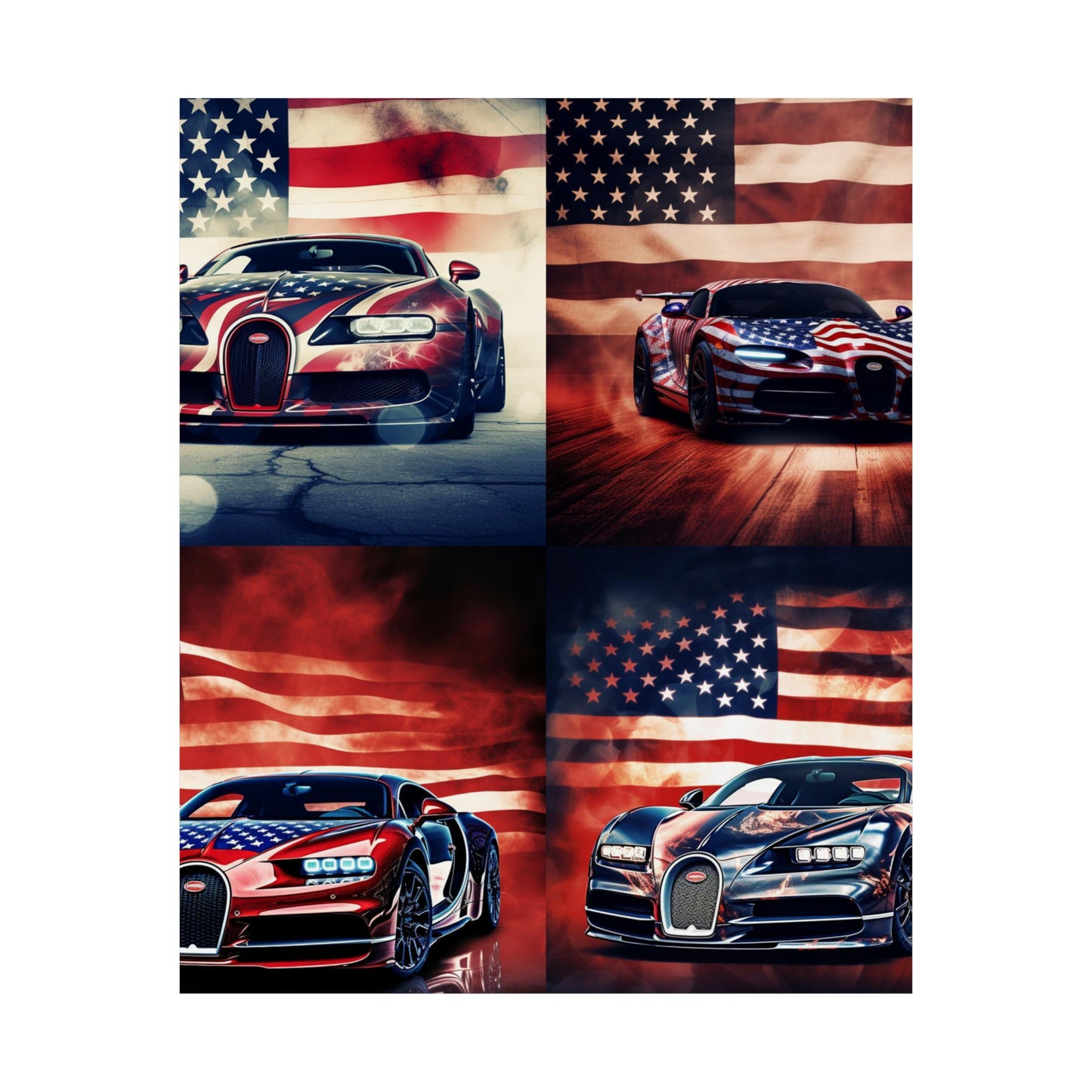 Premium Matte Vertical Posters Abstract American Flag Background Bugatti 5