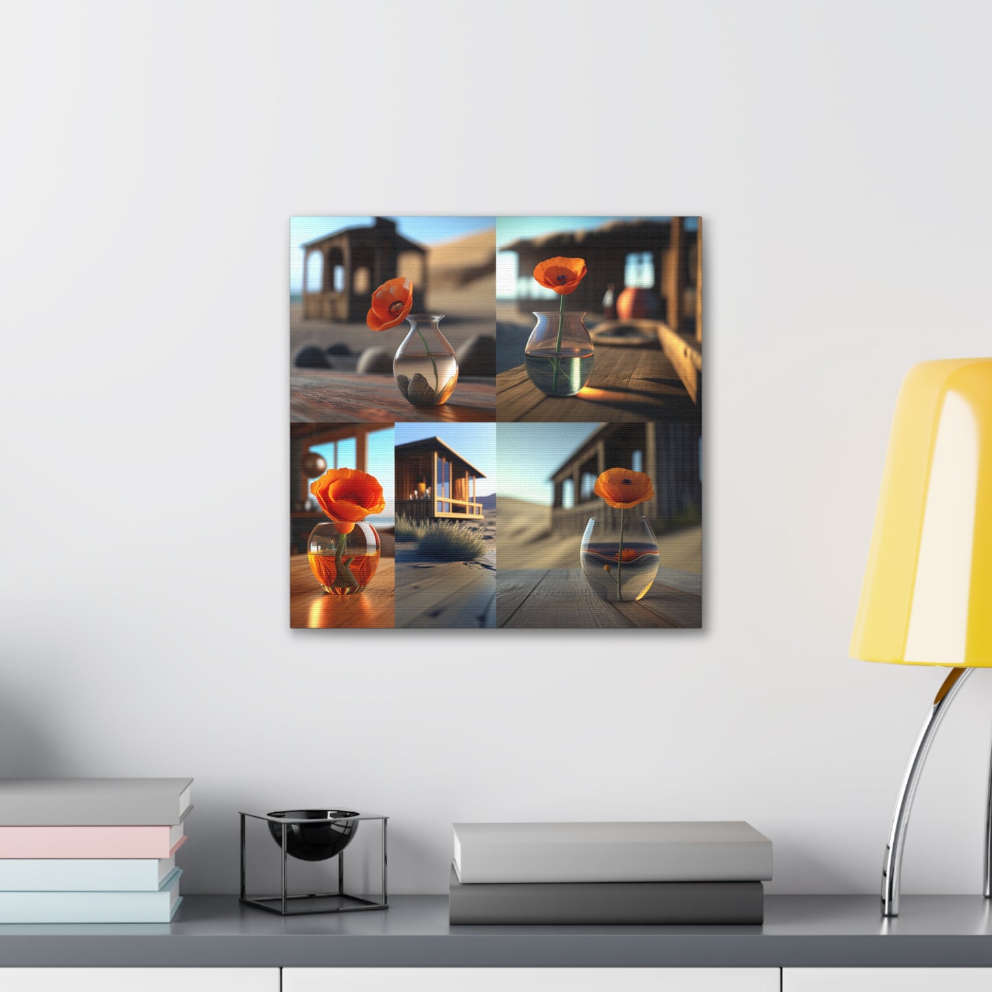 Canvas Gallery Wraps Poppy in a Glass Vase 5