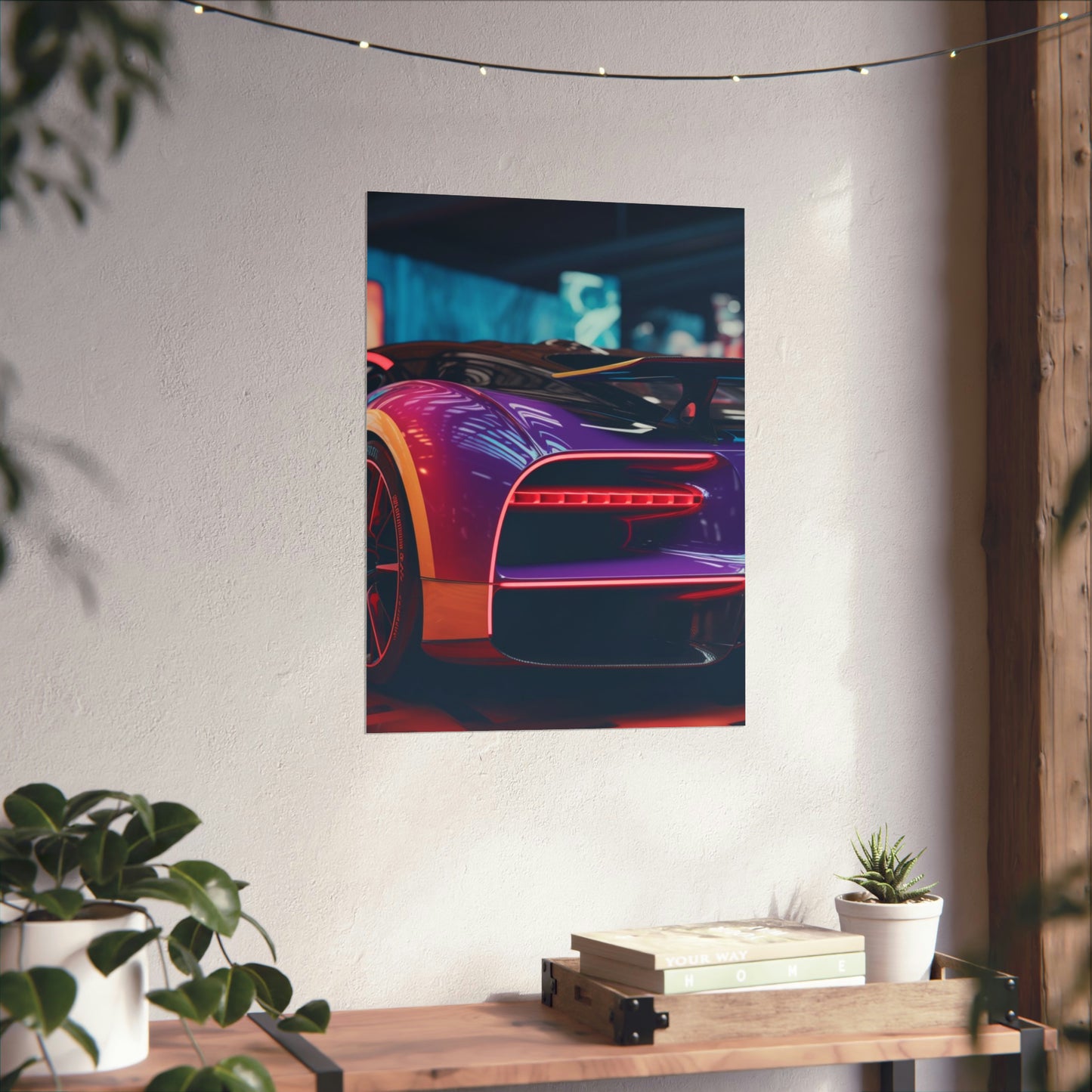 Premium Matte Vertical Posters Hyper Bugatti Neon Chiron 3