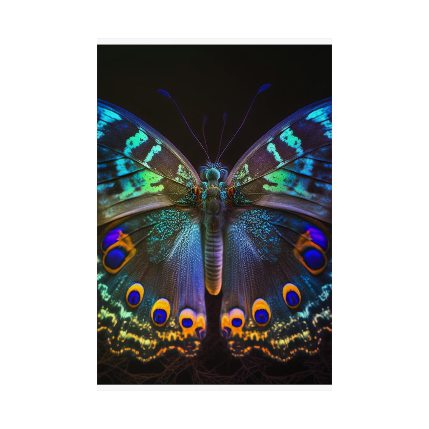 Premium Matte Vertical Posters Neon Hue Butterfly 3