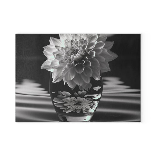 Glass Cutting Board White Dahlia 4