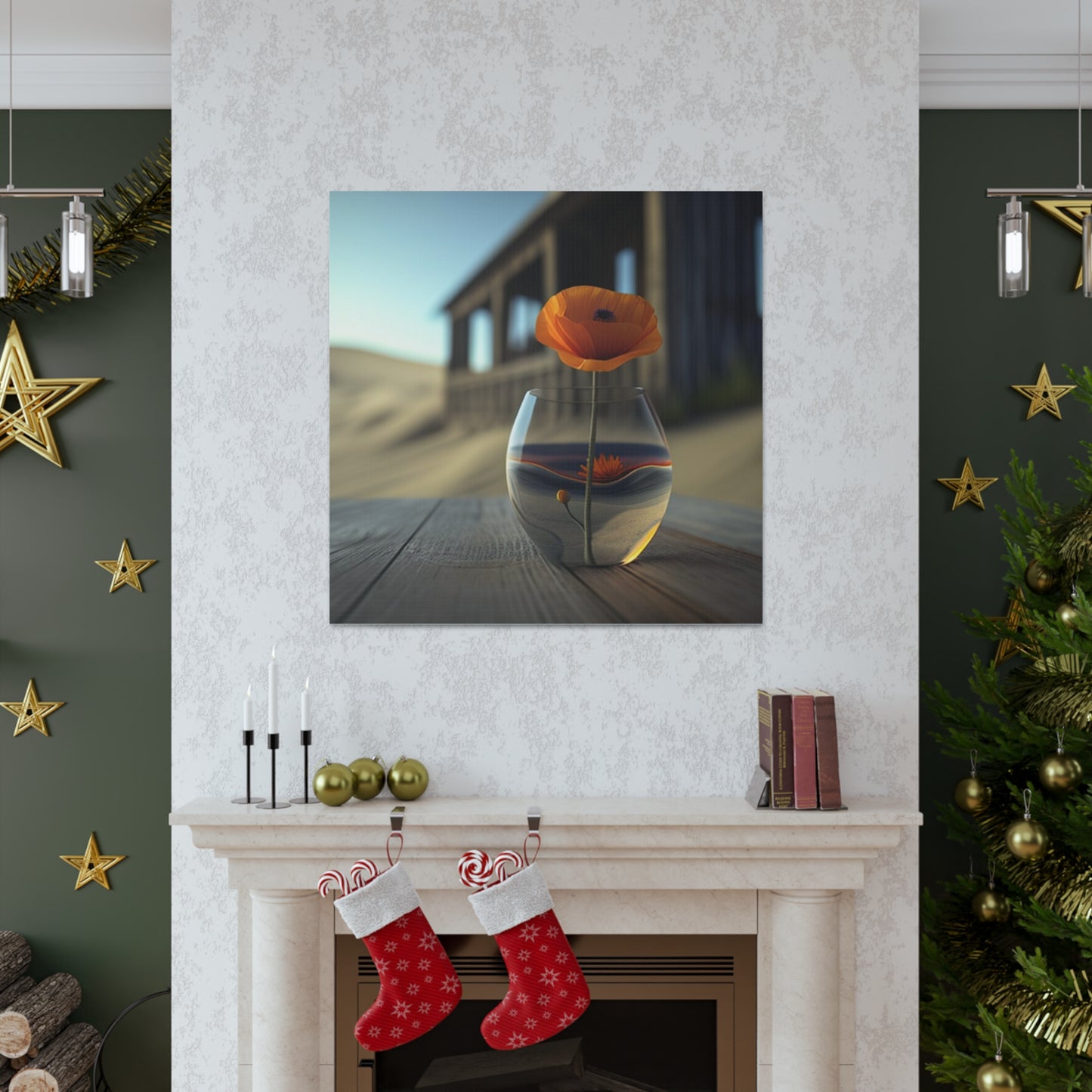 Canvas Gallery Wraps Poppy in a Glass Vase 4