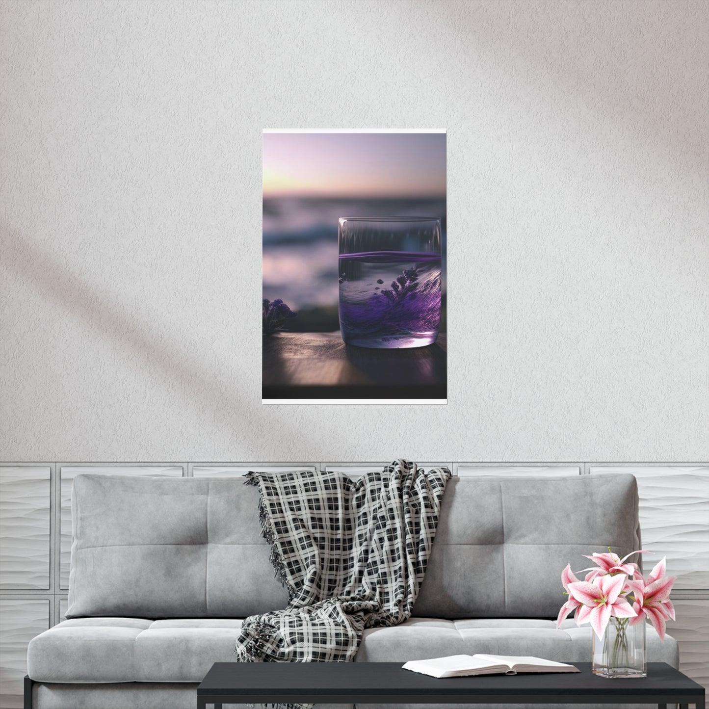 Premium Matte Vertical Posters Lavender in a vase 4