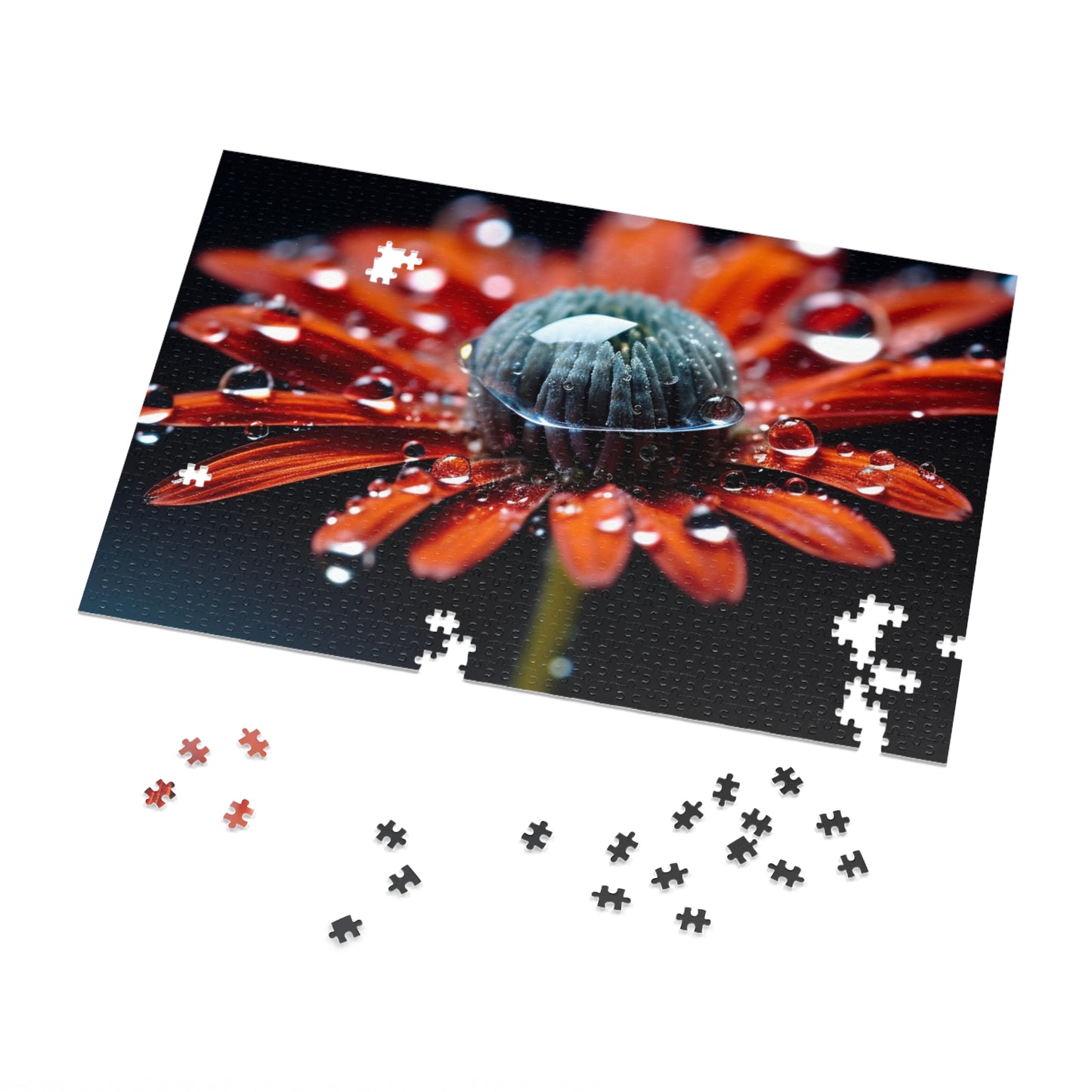 Jigsaw Puzzle (30, 110, 252, 500,1000-Piece) Water drop Macro Flower 1