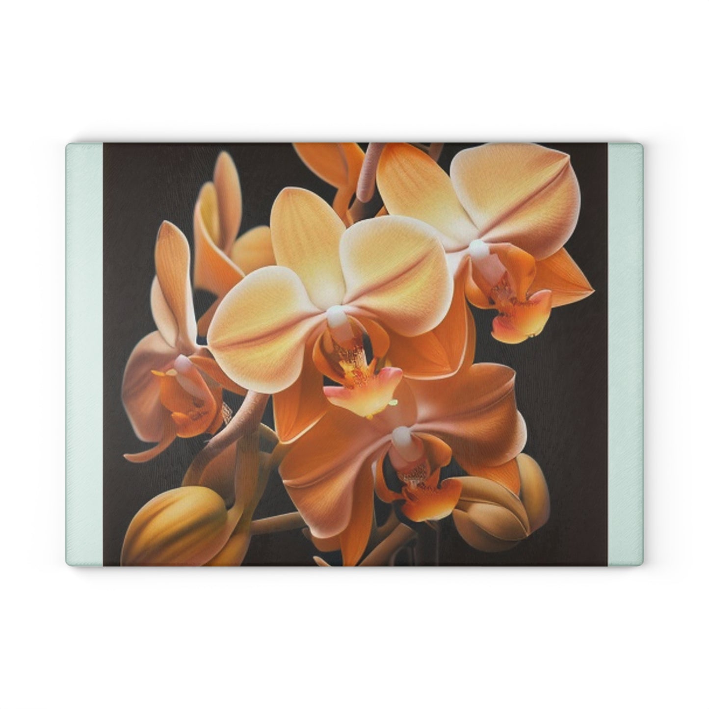 Glass Cutting Board orchid pedals 1