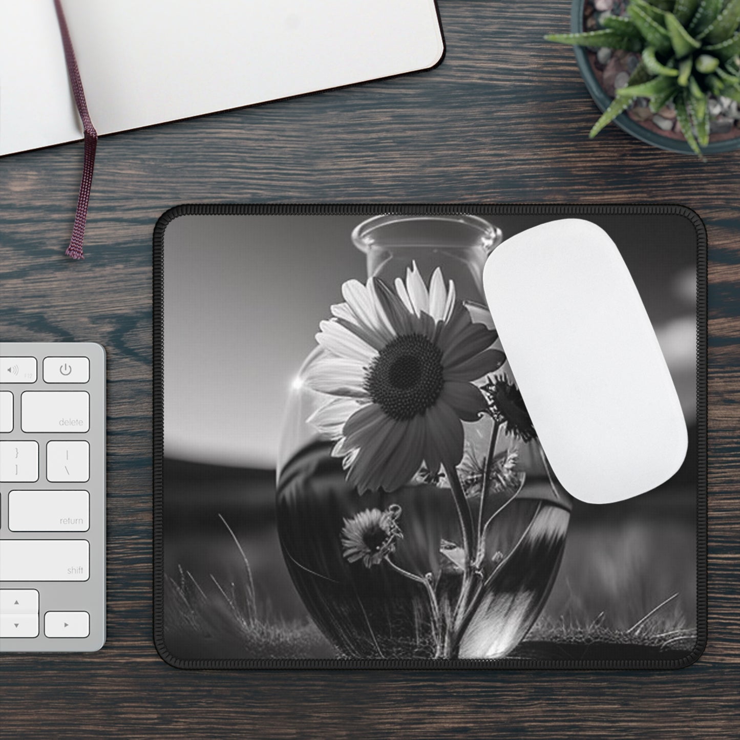 Gaming Mouse Pad  Yellw Sunflower in a vase 4