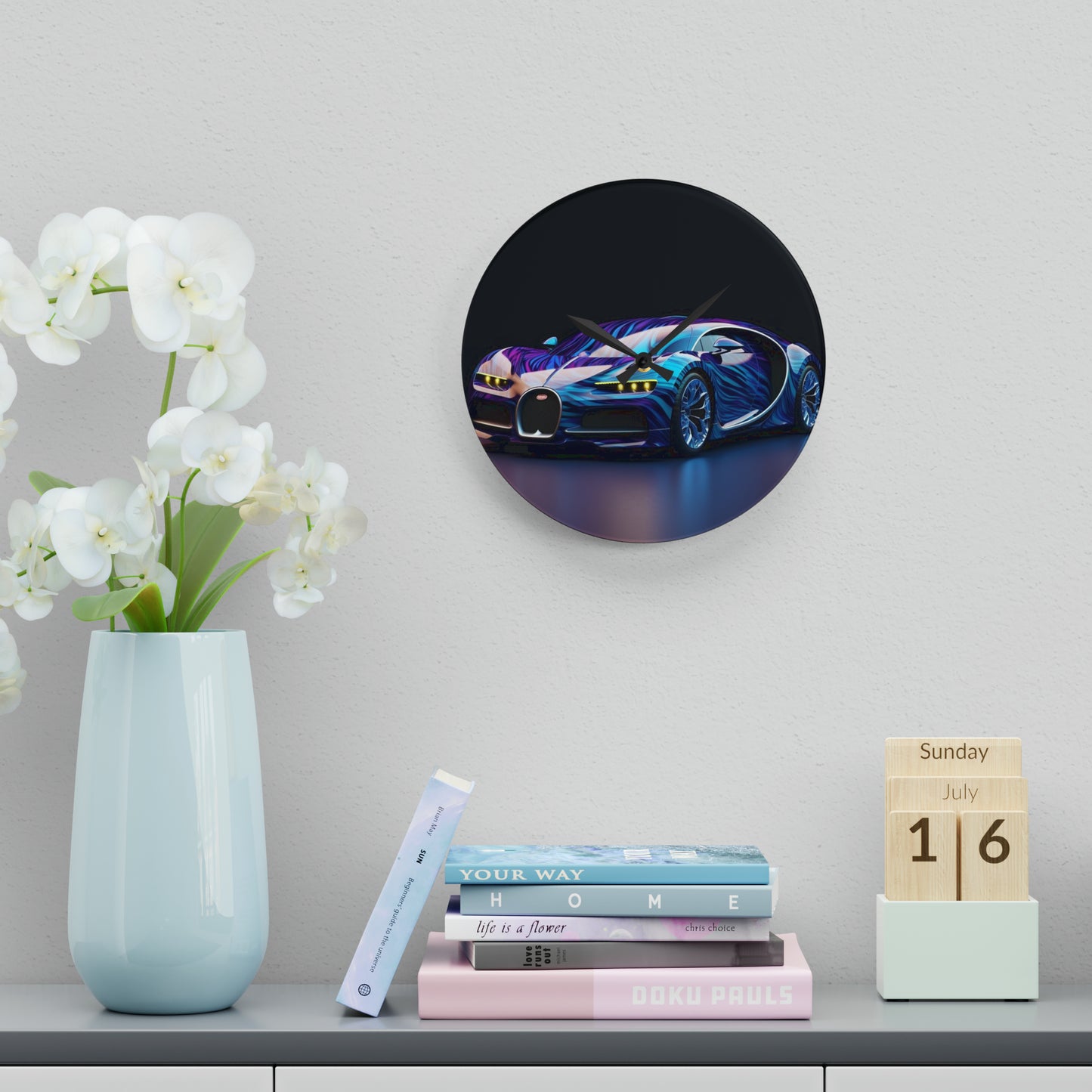 Acrylic Wall Clock Bugatti Abstract Flair 3