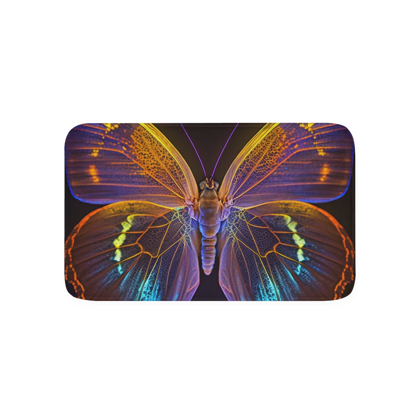 Memory Foam Bath Mat Neon Butterfly Flair 2