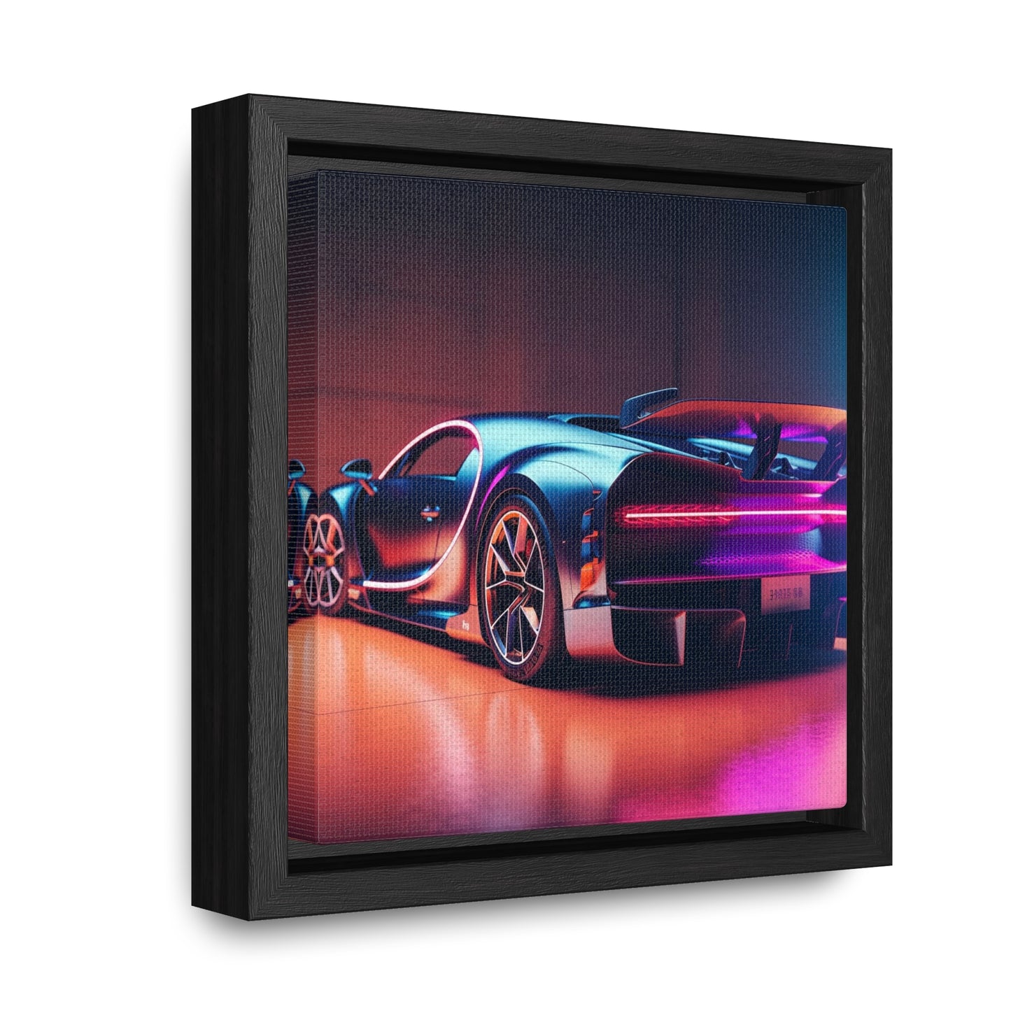 Gallery Canvas Wraps, Square Frame Hyper Bugatti Neon Chiron 2