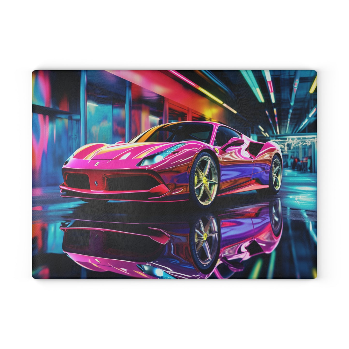 Glass Cutting Board Pink Macro Ferrari 4