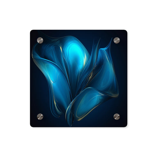 Acrylic Wall Art Panels Abstract Blue Tulip 2