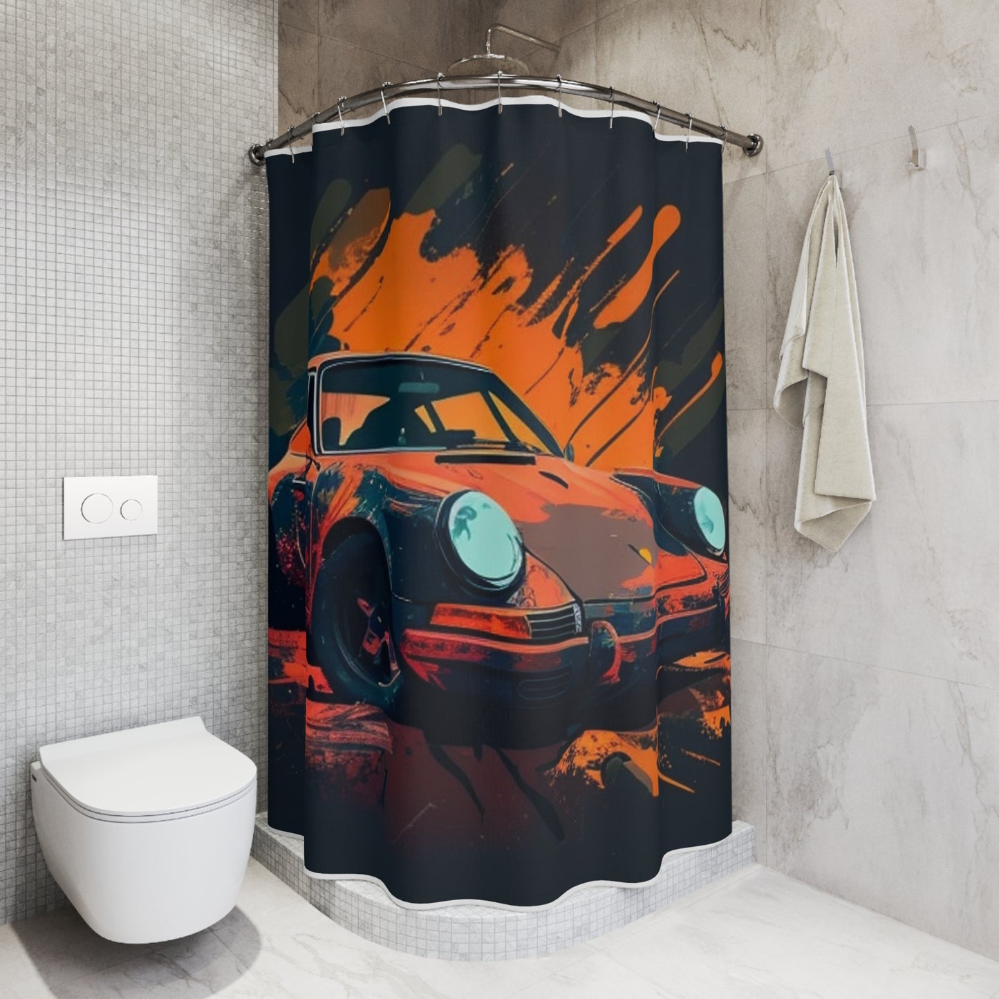 Polyester Shower Curtain Porsche Abstract 3