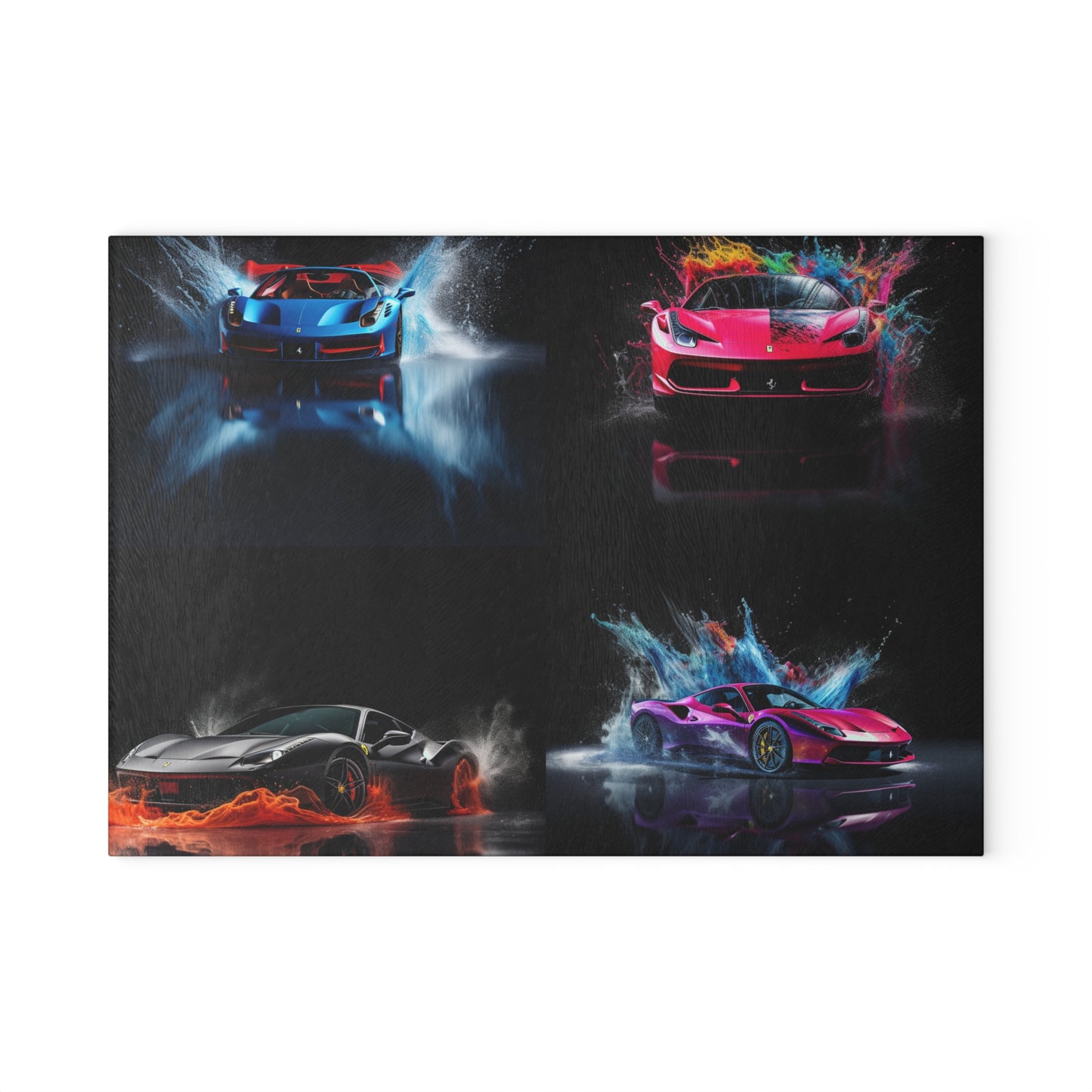 Glass Cutting Board Ferrari Water Splash 5