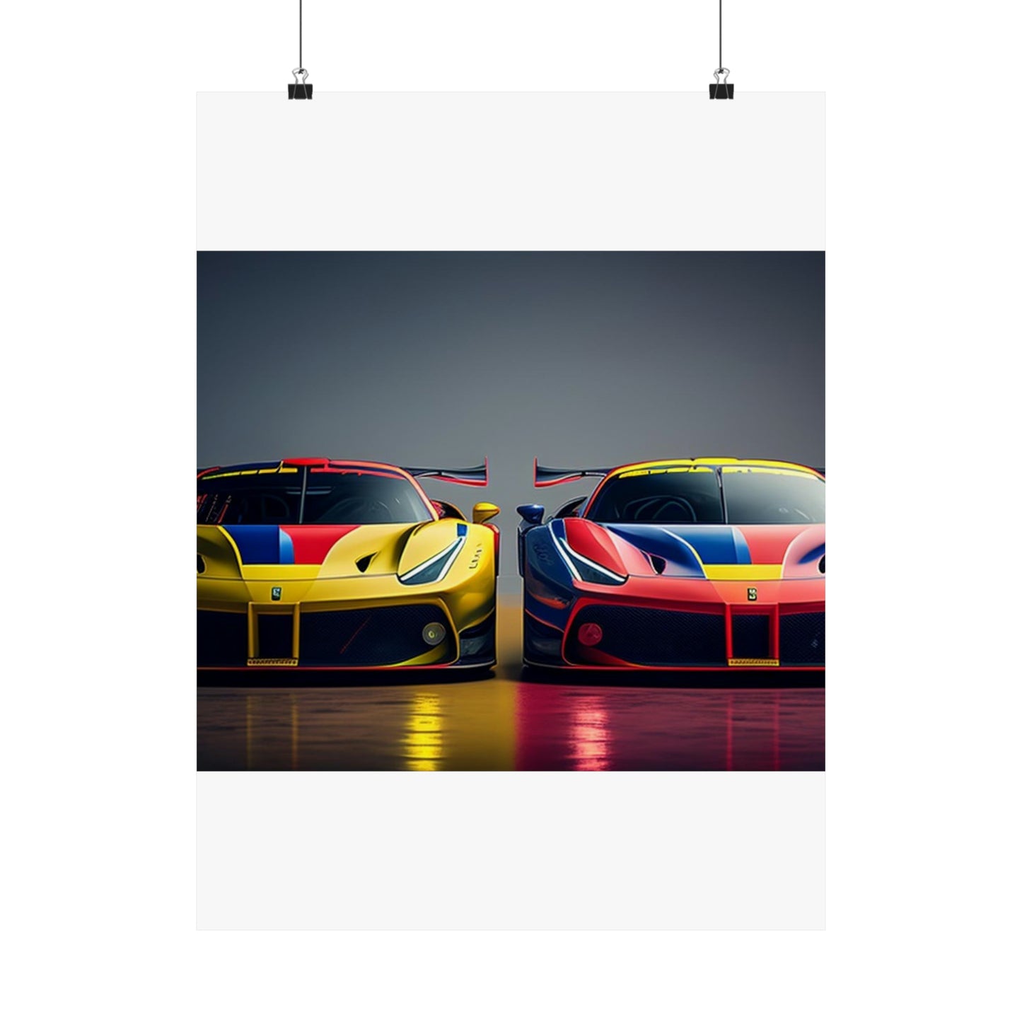 Premium Matte Vertical Posters Ferrari Red Blue 1