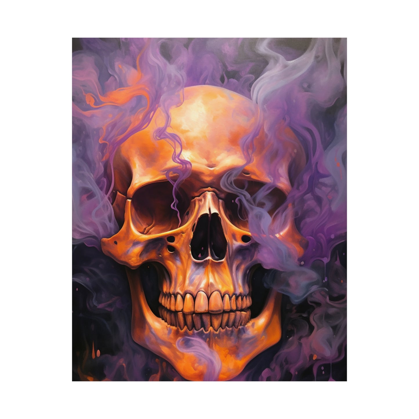 Premium Matte Vertical Posters Skull Flames 4