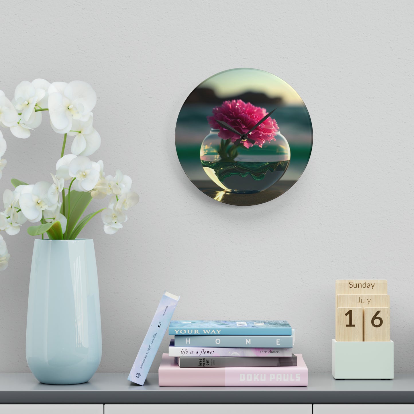 Acrylic Wall Clock Carnation 3